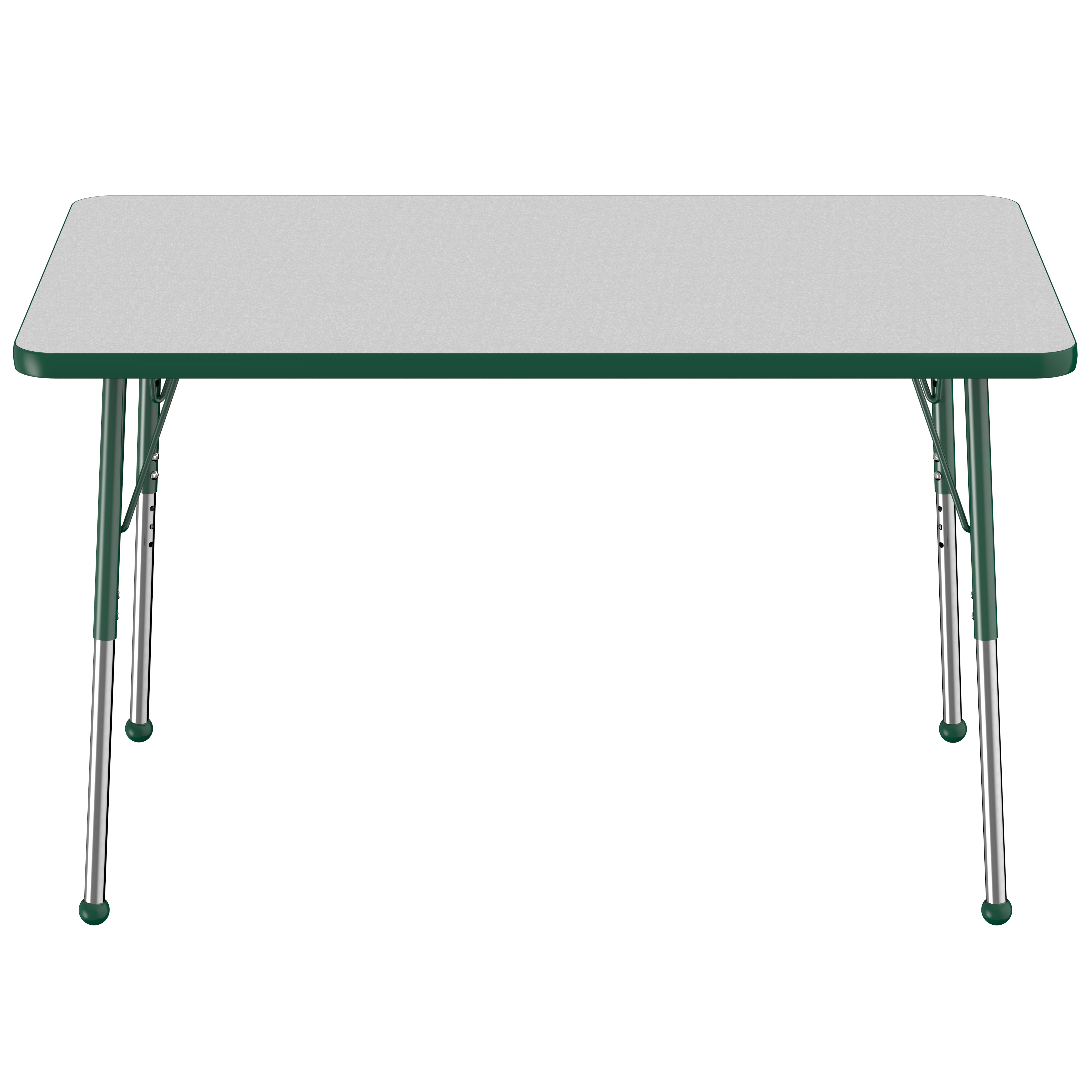 30" x 48" Rectangle T-Molding Activity Table with Adjustable Standard Ball Glide Legs - Gray/Green
