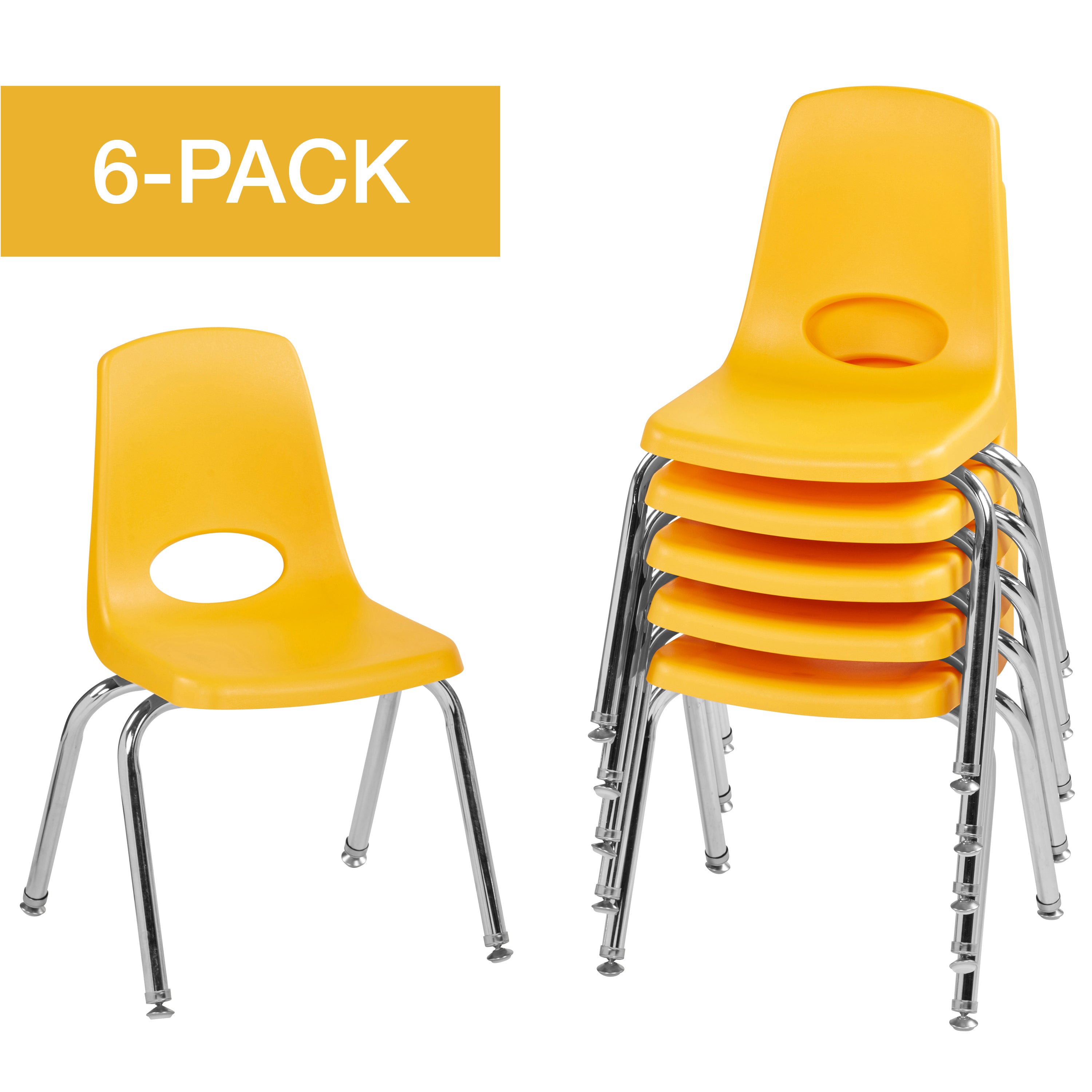 14" Stack Chair with Swivel Glides - Yellow