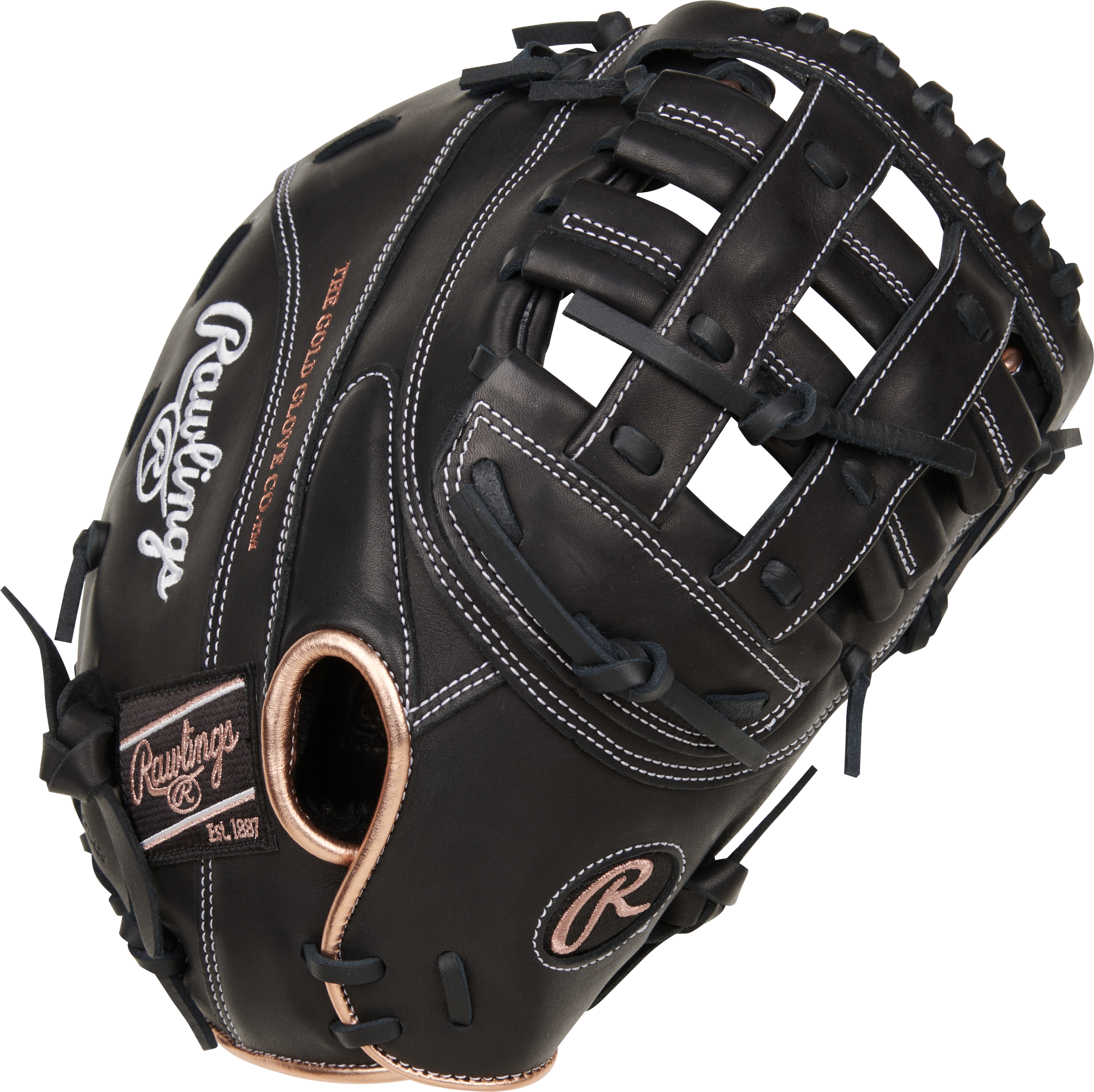 Rawlings R9 Series First Base Mitt 12.5-Inch Softball Glove - Right Hand Thrower - Black