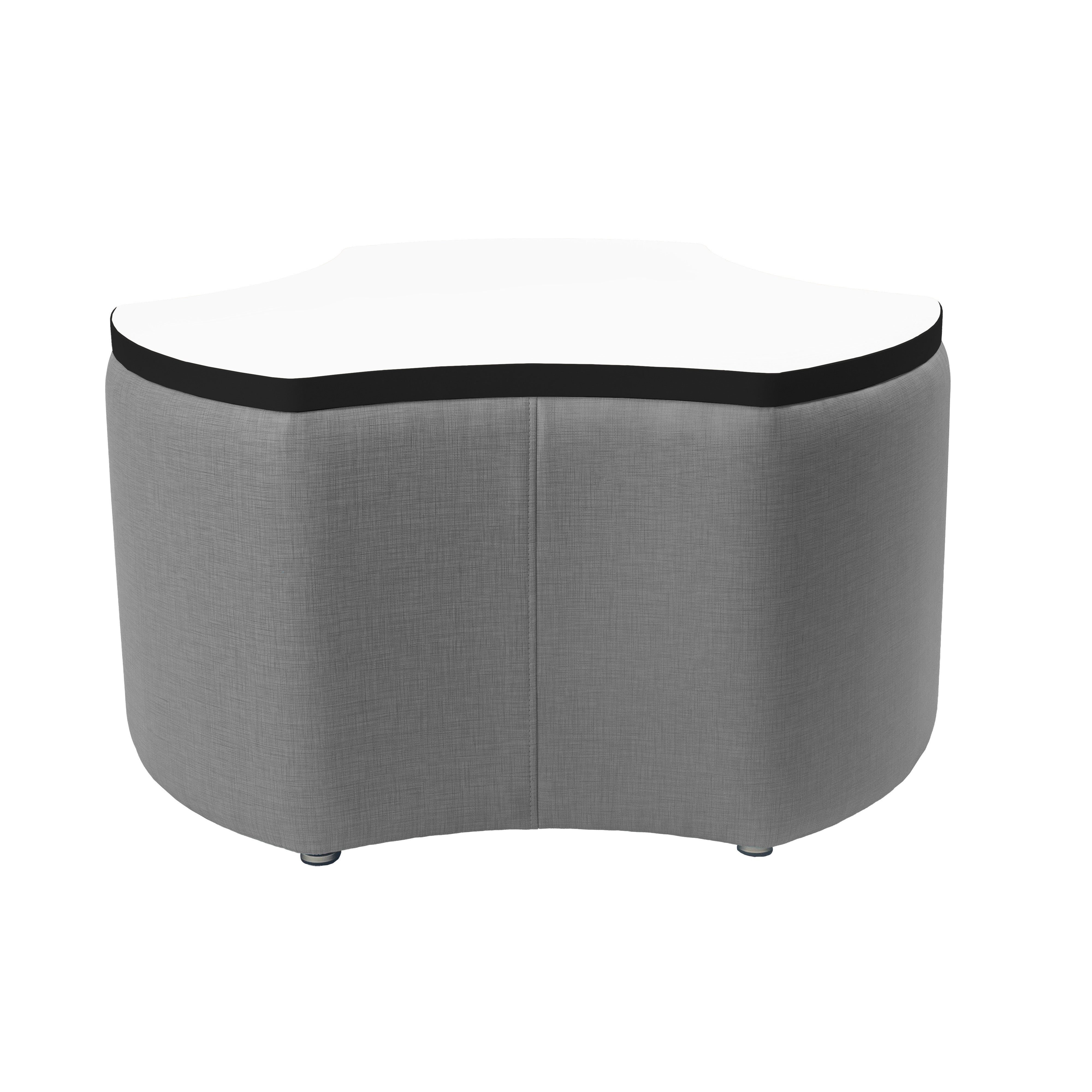 Pro Series Upholstered Cog Dry-Erase Ottoman Table 18" Height - Slate Gray Crosshatch/Whiteboard