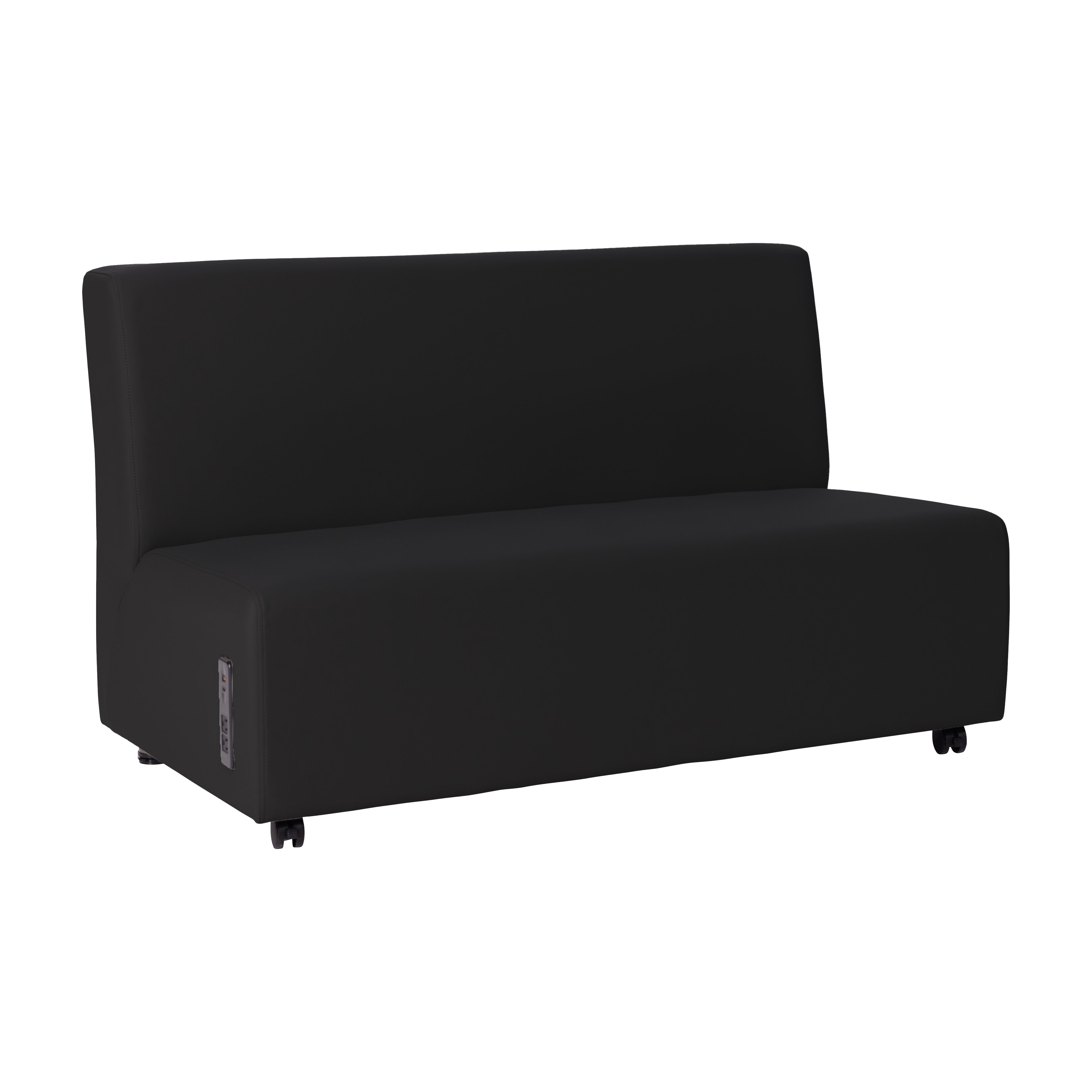 Pro Series Upholstered Armless Mobile Sofa with Tech Panel - Black