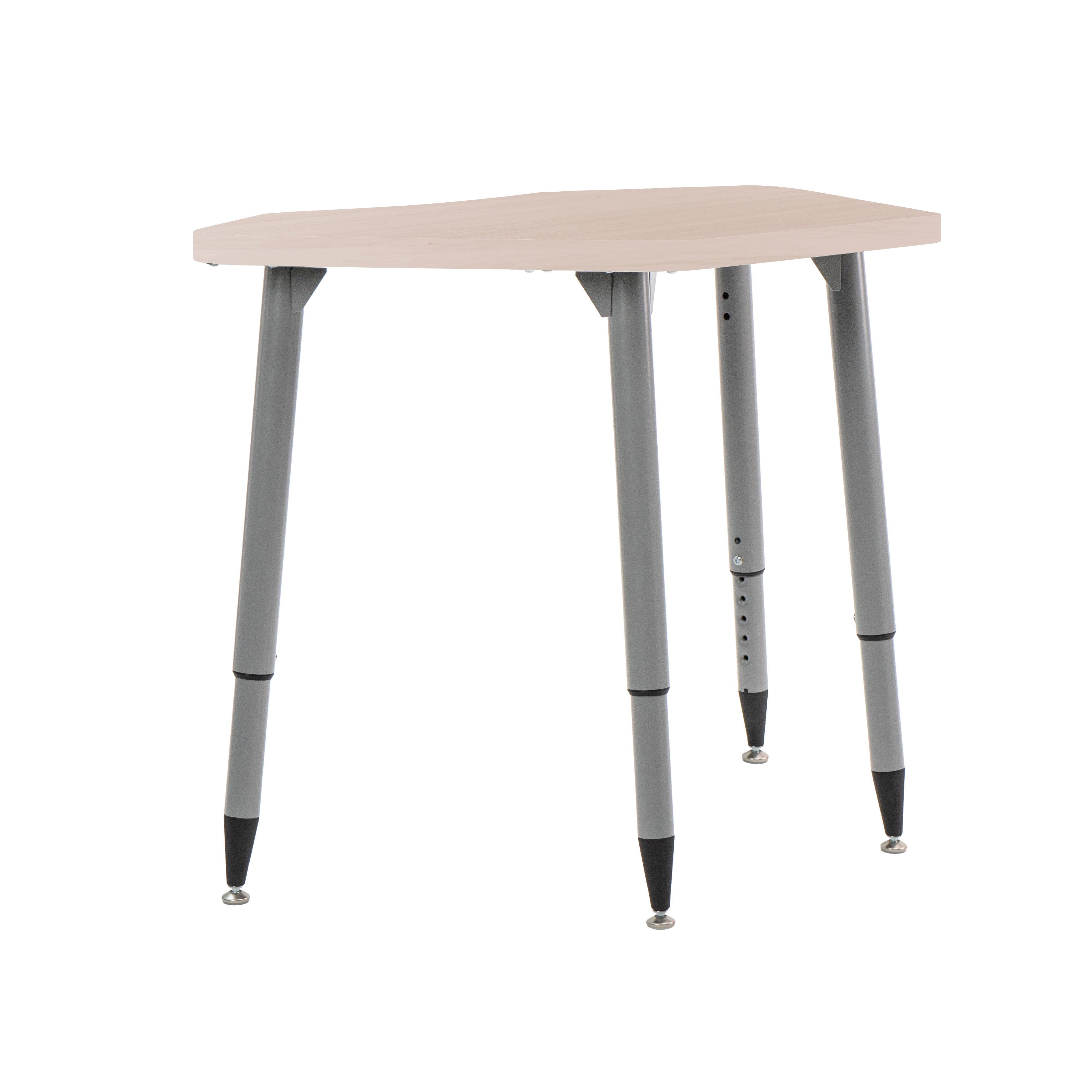 Adapte 24" x 36" Petal Woodgrain Activity Table with Adjustable Tapered Legs - Asian Sand/Silver