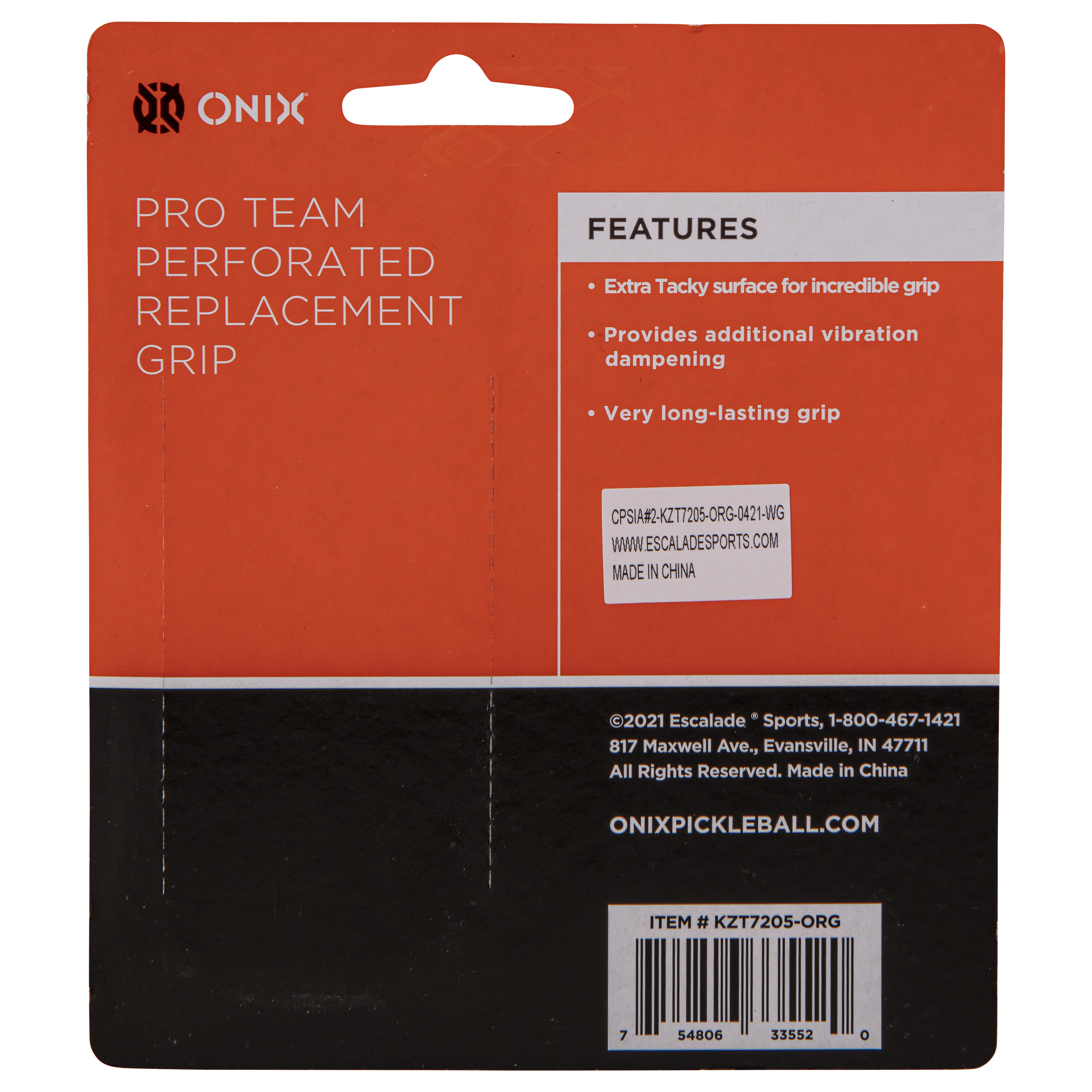 ONIX Pickleball Pro Team Perforated Replacement Grip - Black/Orange
