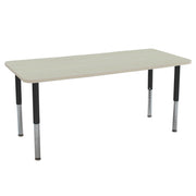 30" x 72" Rectangle La Madera Activity Table with Adjustable Super Legs - Asian Sand/Black