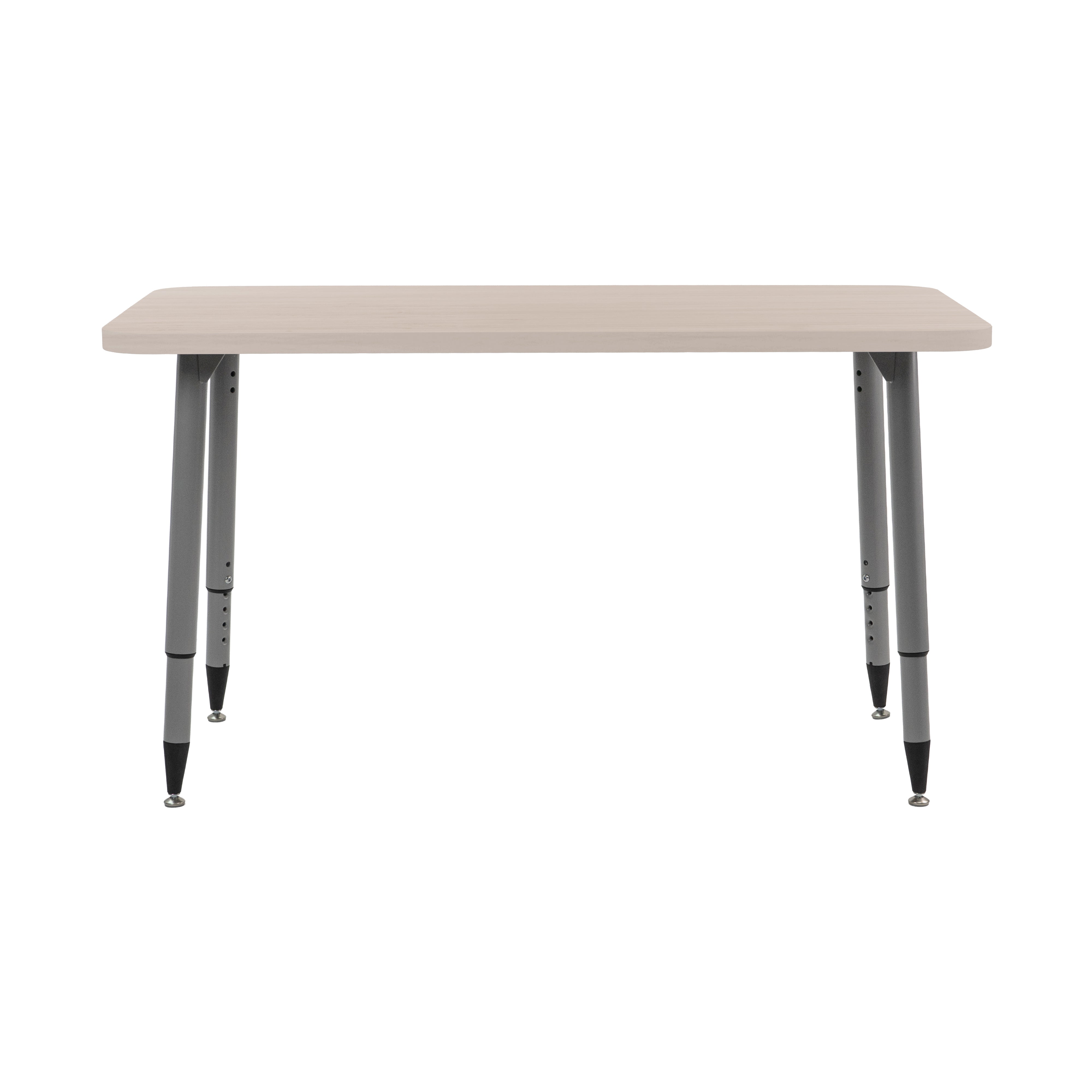 Adapte 24" x 48" Rectangle Woodgrain Activity Table with Adjustable Tapered Legs - Asian Sand/Silver