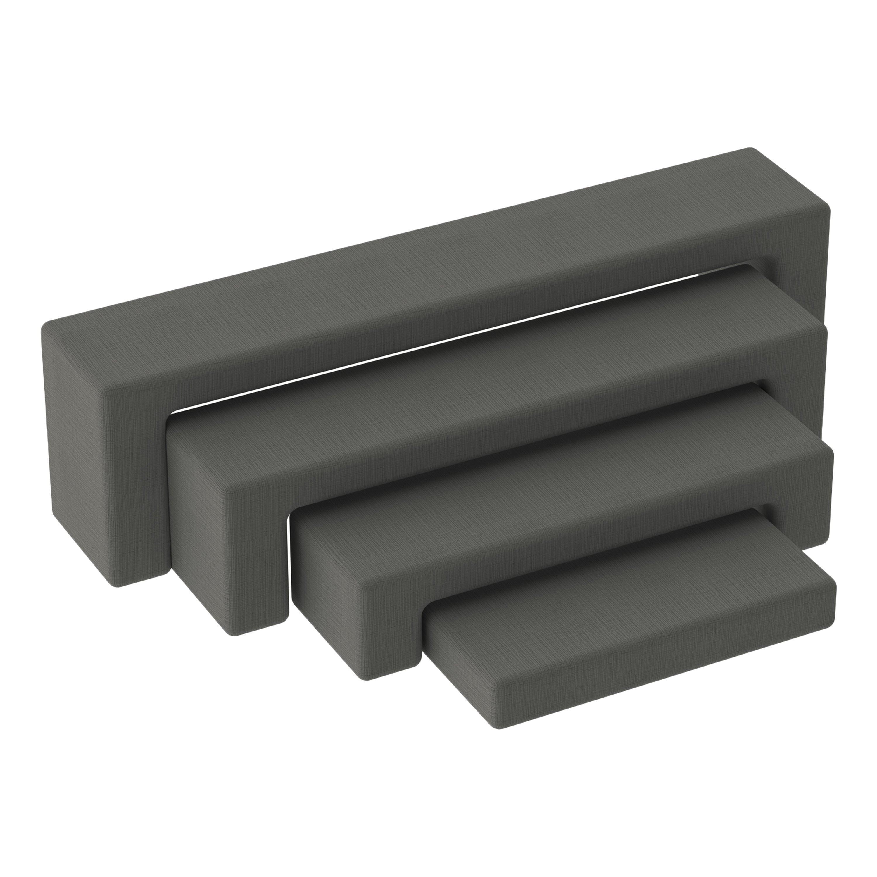 Pro Series Nesting Benches, 4-Piece Set - Slate Gray Crosshatch