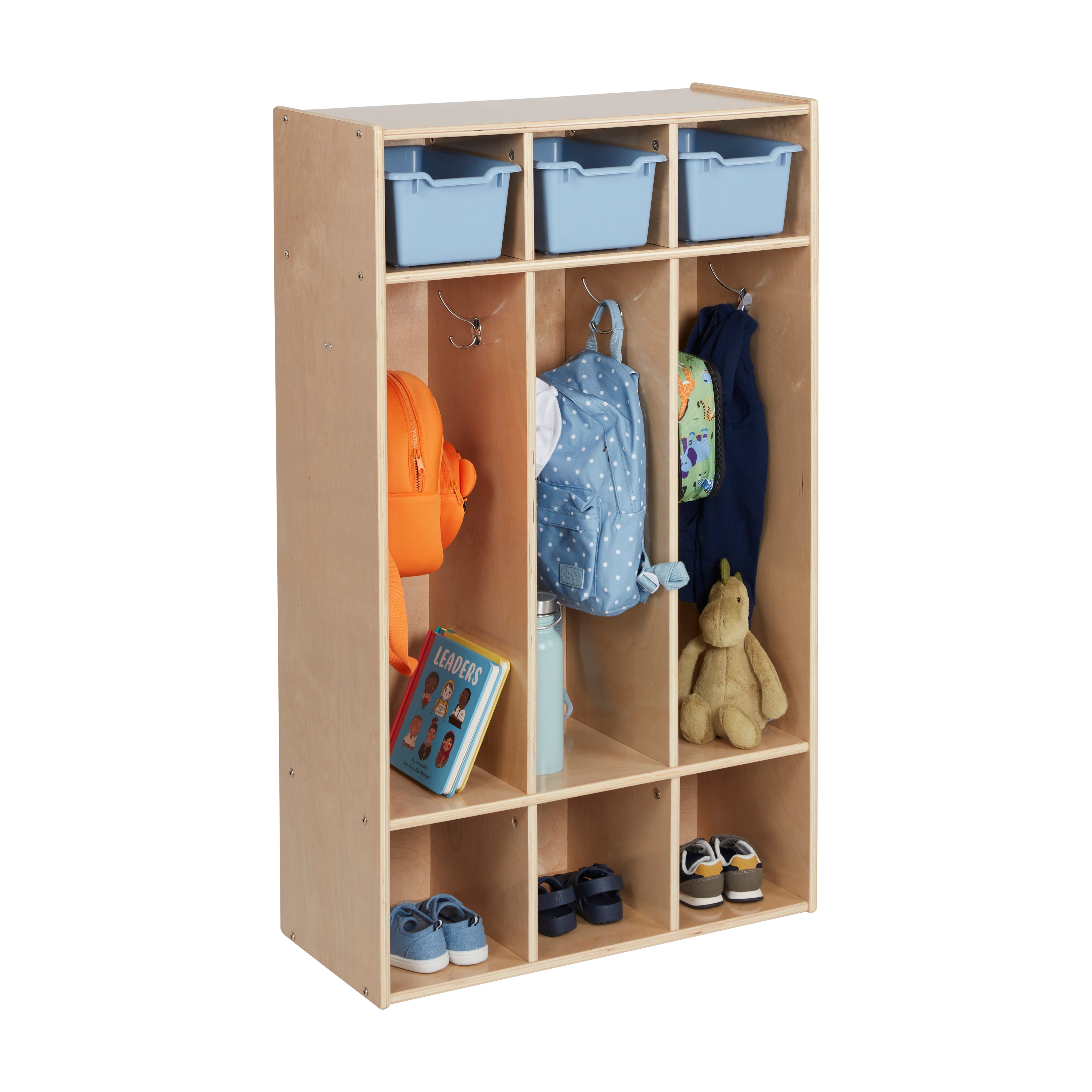 Streamline 3-Section Coat Locker - Natural
