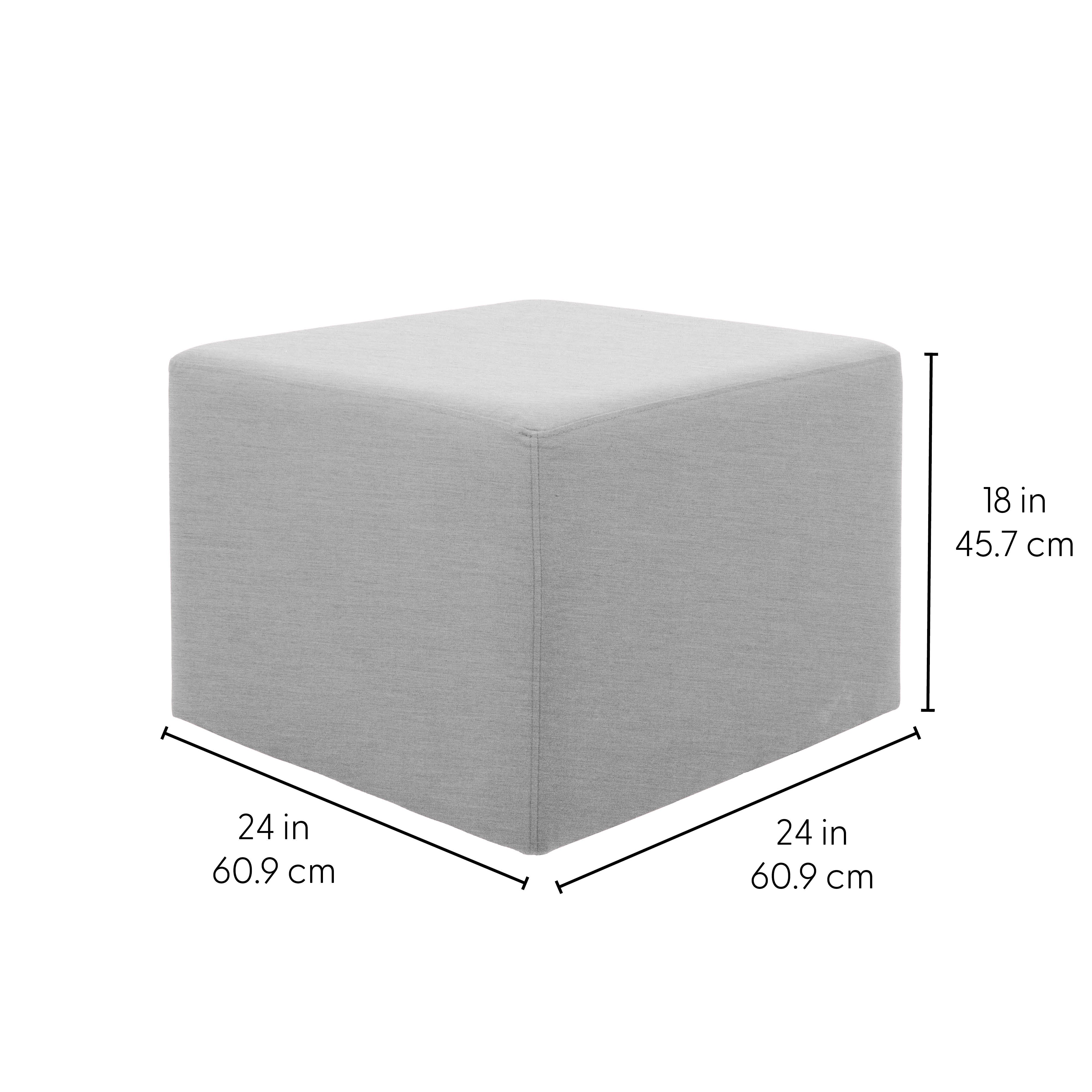 Outdoor 24" Square Ottoman with Sunbrella®, 18" H - Canvas Granite