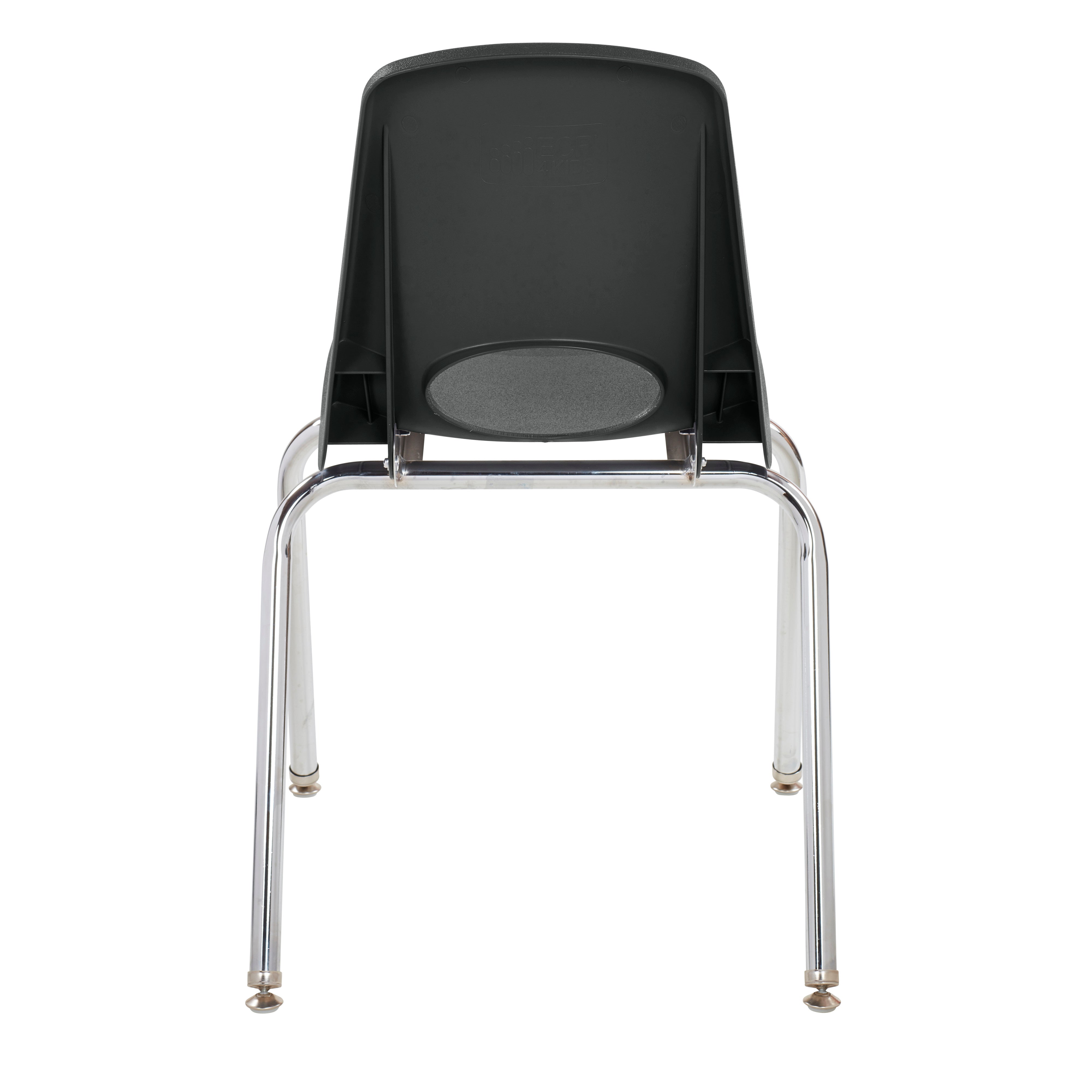 18" Stack Chair with Swivel Glides - Black
