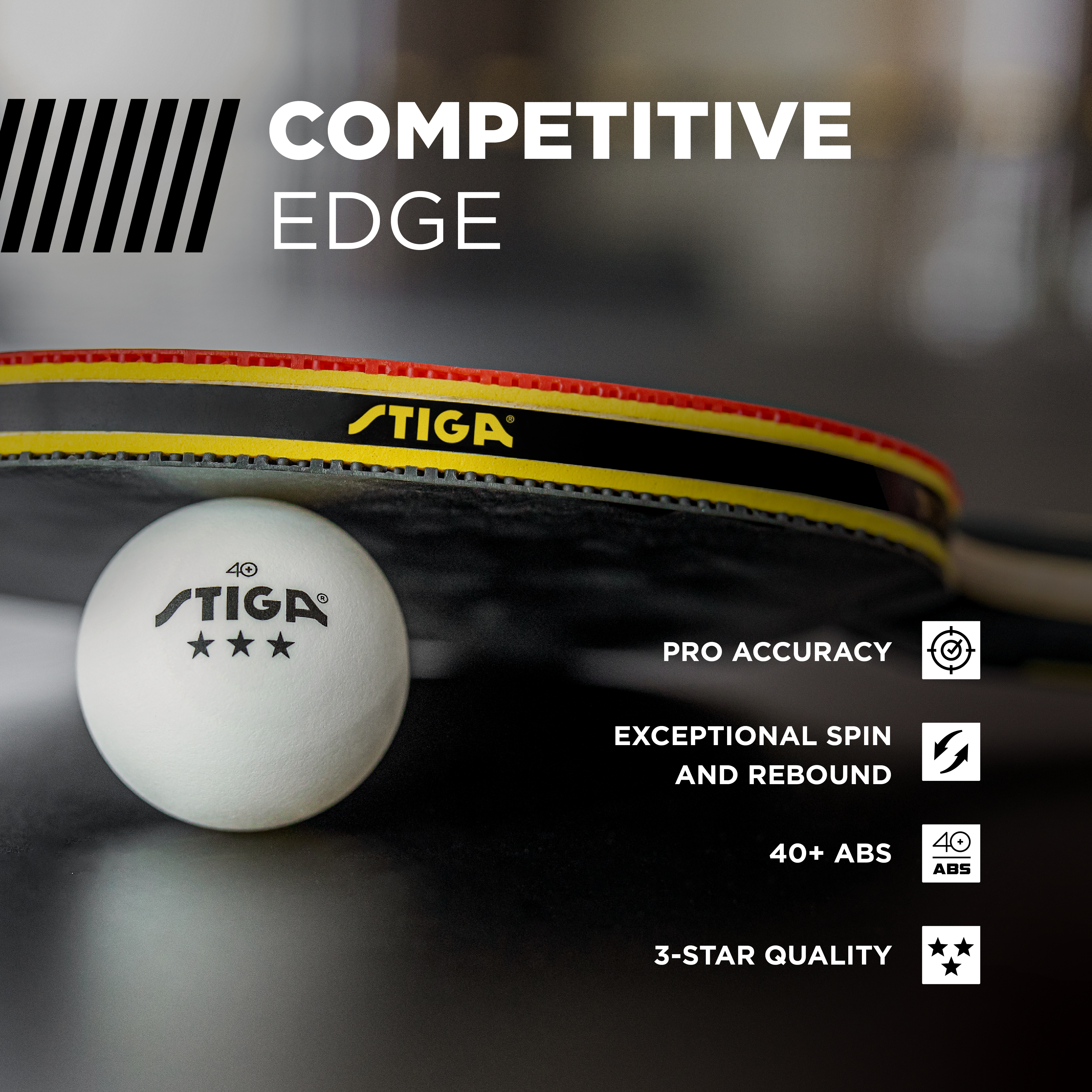 STIGA 24-Pack White 3-Star Table Tennis Balls