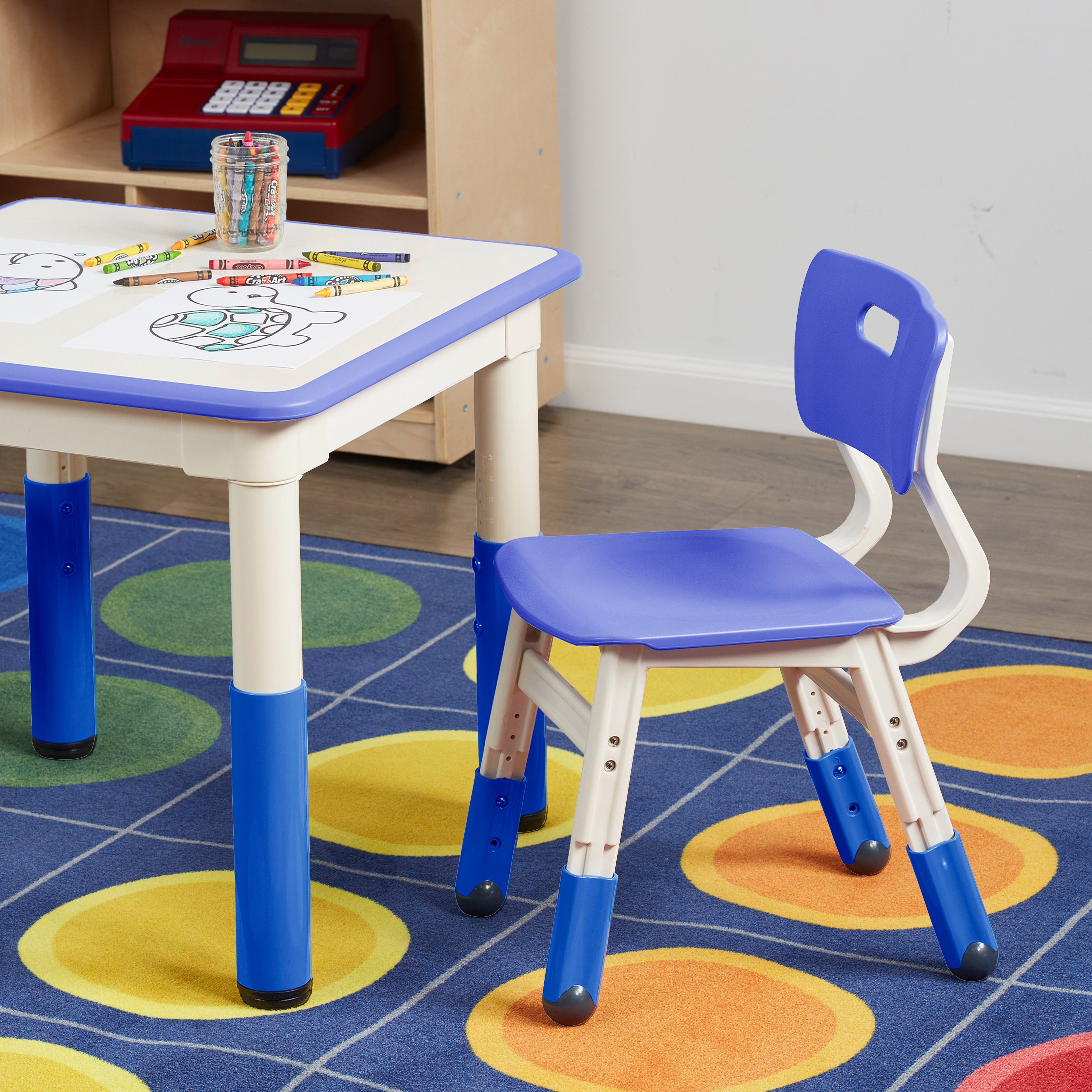 Adjustable Height Plastic Chairs 2-Pack - Blue