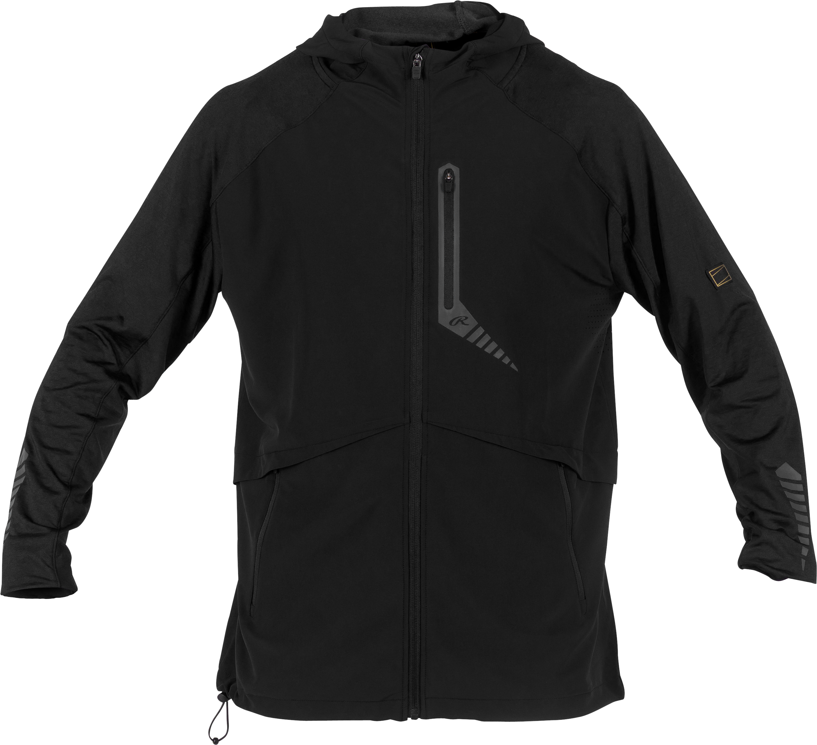 Rawlings Adult Gold Collection Long Sleeve Hooded Jacket - Small - Black