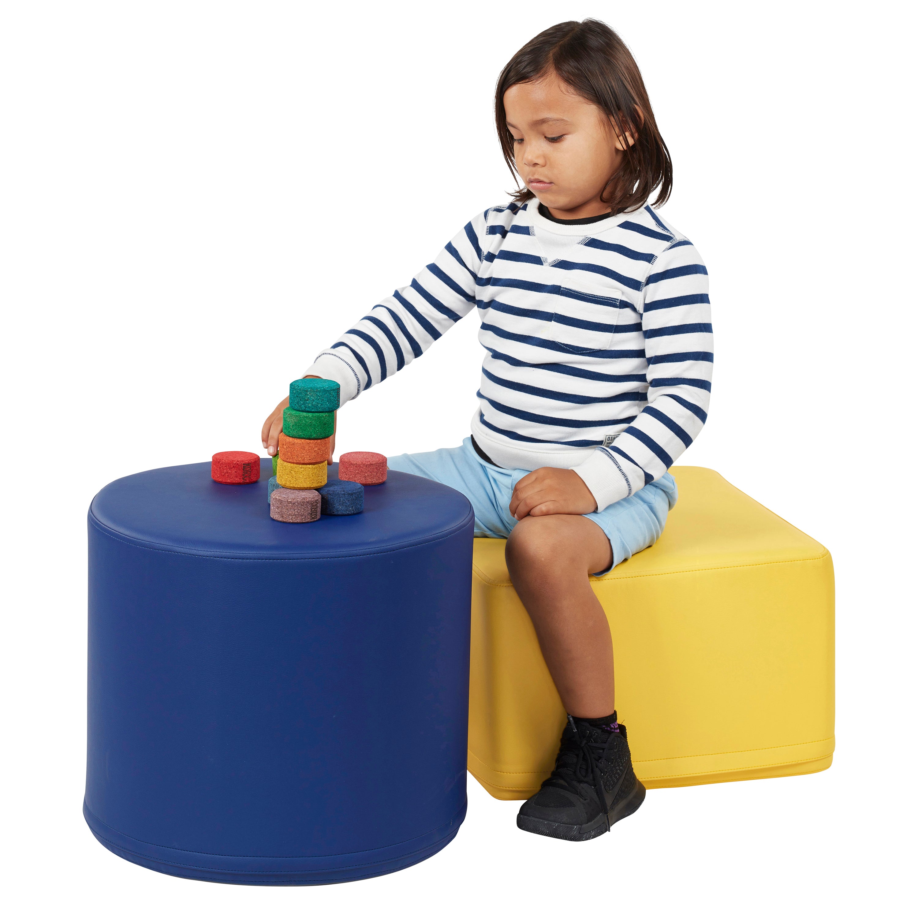 SoftScape 18" Round Ottoman 16" Height, 4-Piece - Assorted