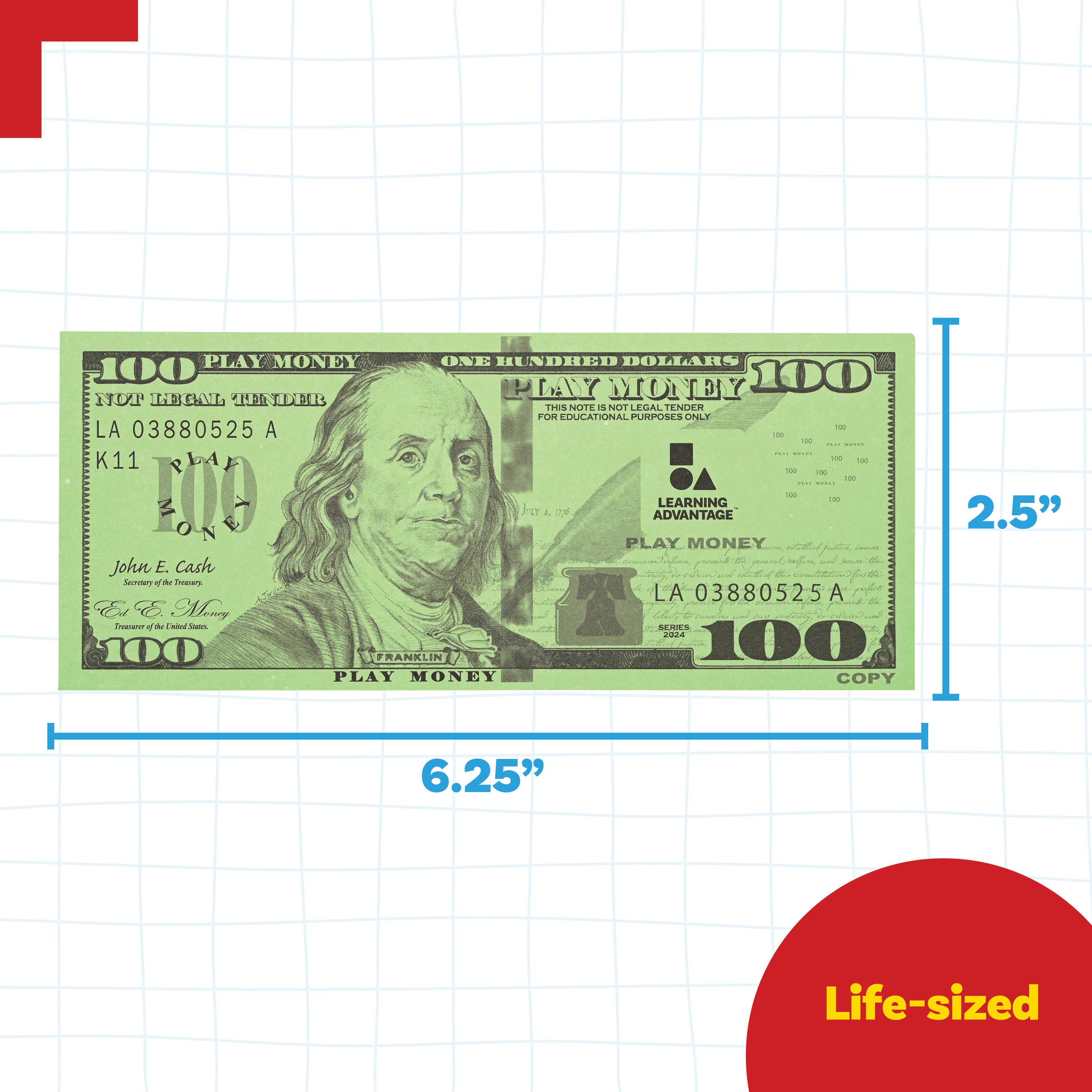 One Hundred Dollar Play Bills - Set of 50