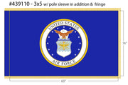 3X5 FT COL NYL-GLO US AIR FORCE FRG