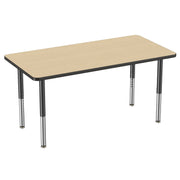 30" x 60" Rectangle Thermofused Activity Table with Adjustable Super Legs - Maple/Black