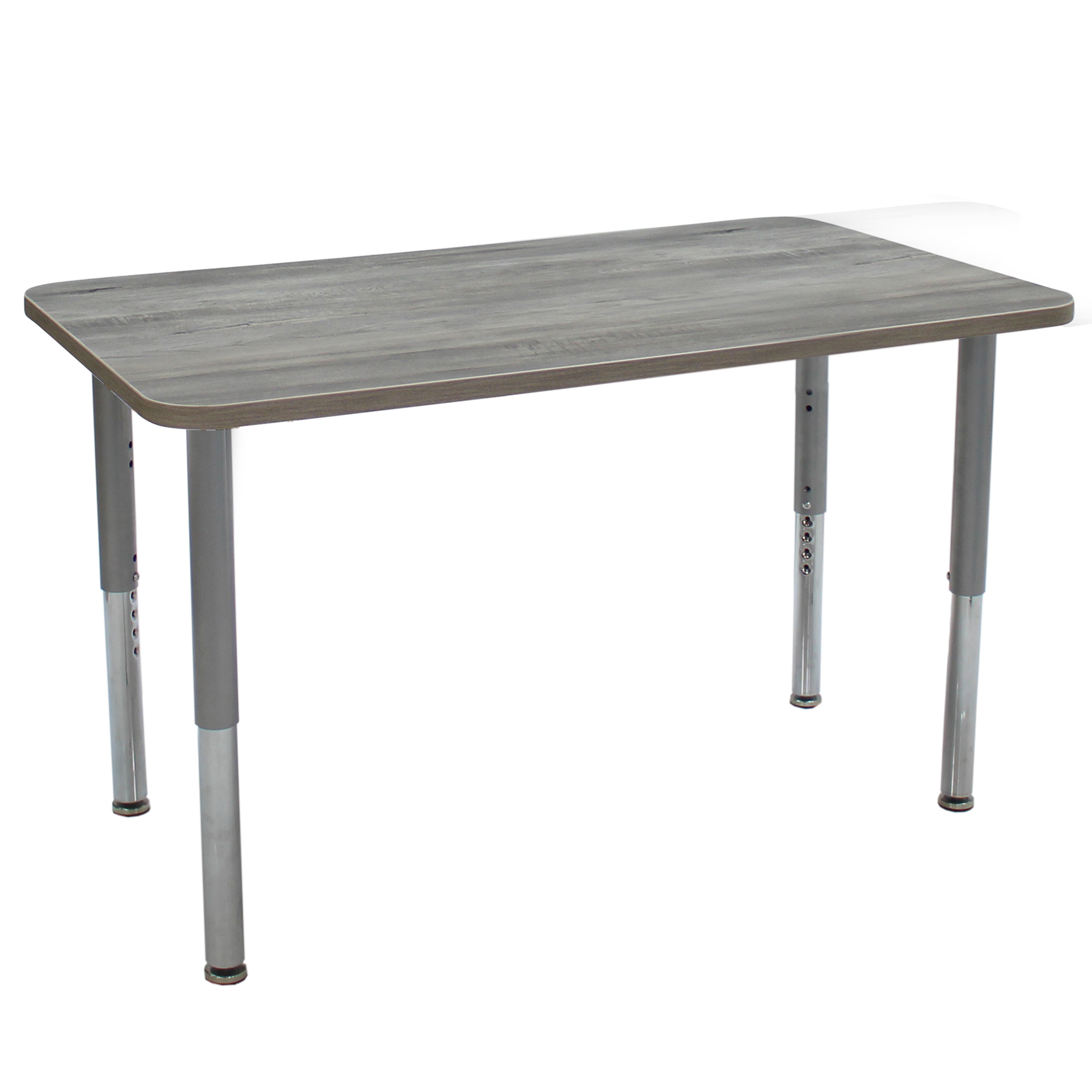 24" x 48" Rectangle La Madera Activity Table with Adjustable Super Legs - Light Gray Wood/Silver