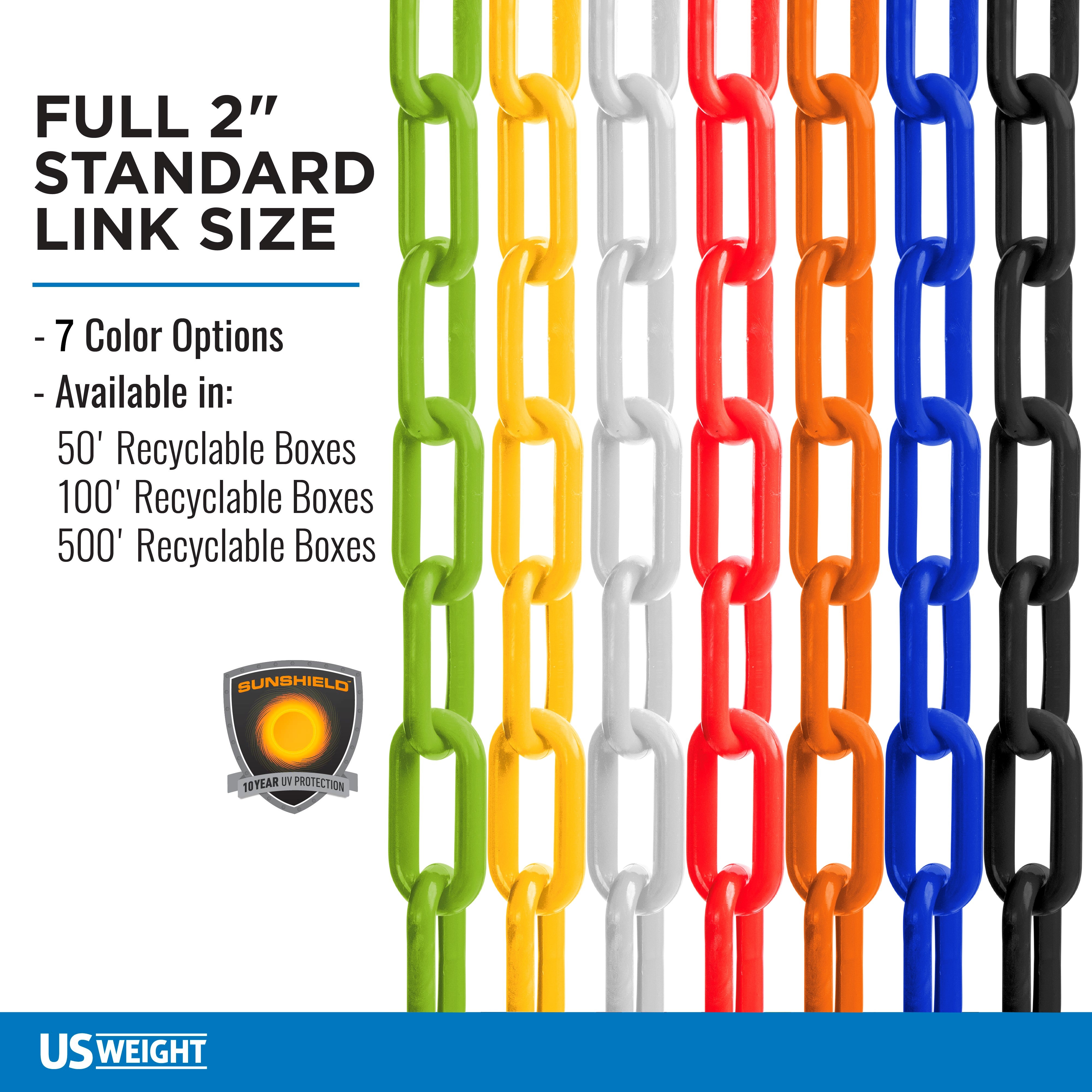 2" Plastic Chain ‐ Black ‐ 50ft box