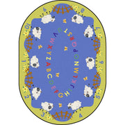 Lamby Pie 10'9" x 13'2" Oval area rug in color Multi