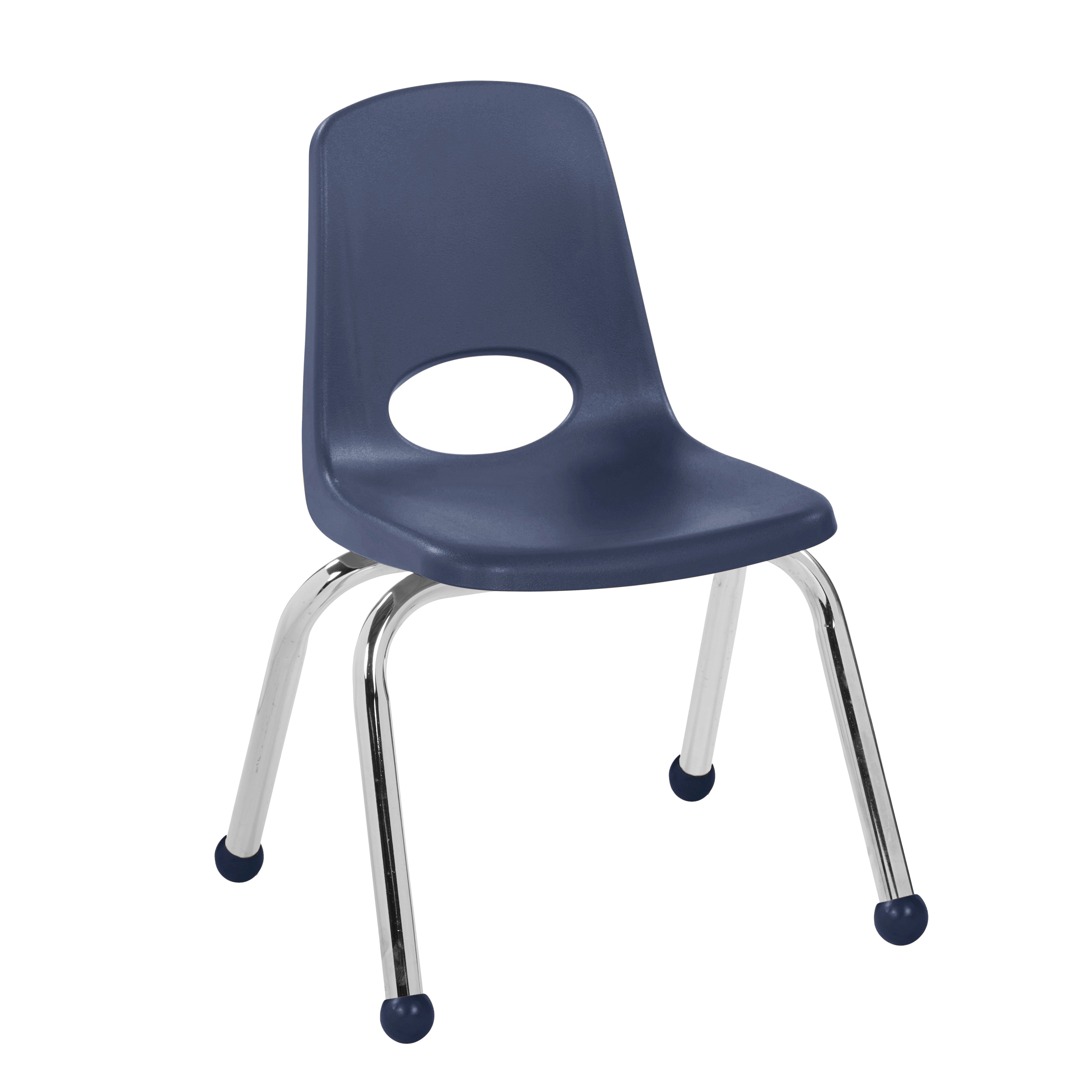 12" Stack Chair with Ball Glides - Navy