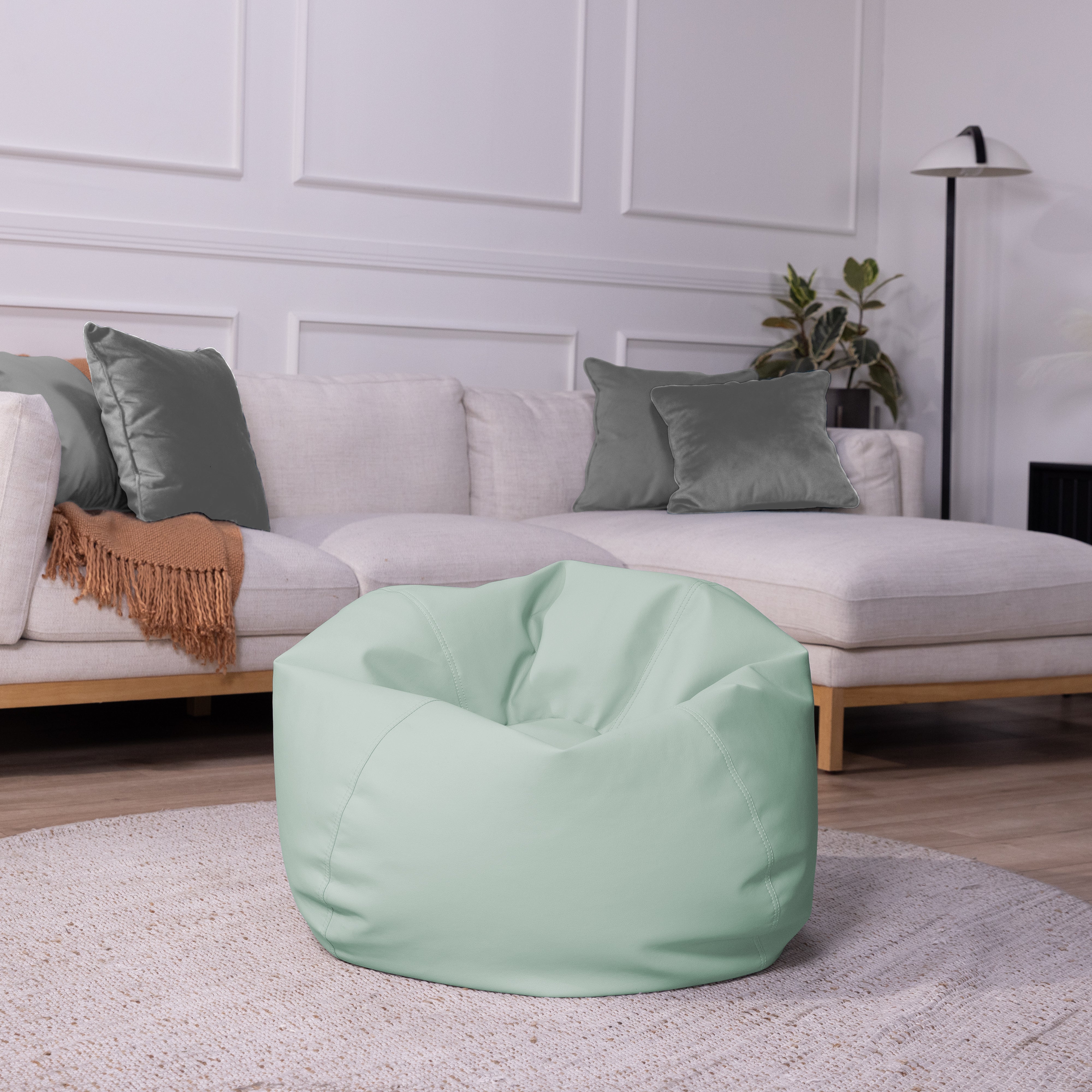 30" Round Vinyl Bean Bag - Aloe