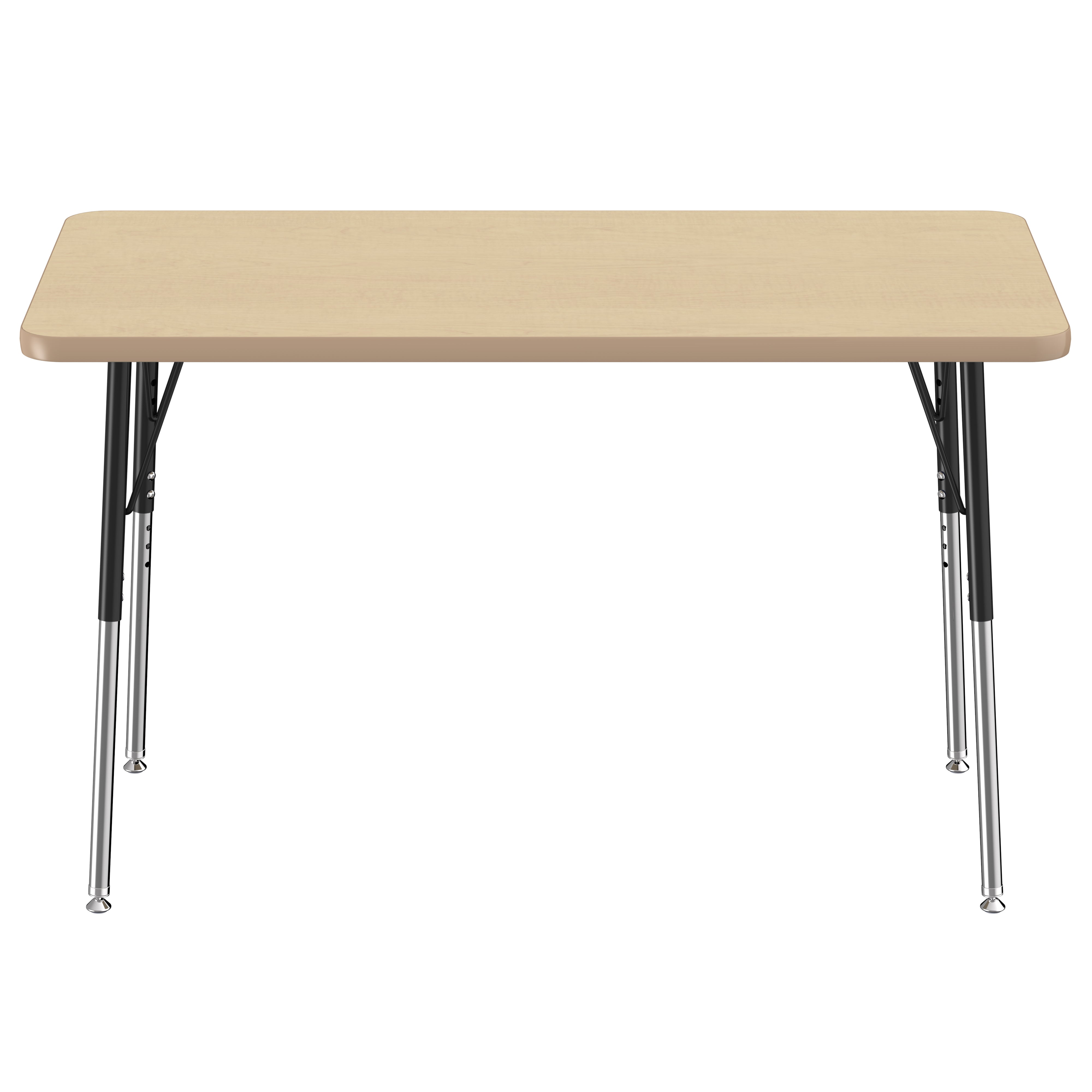 24" x 48" Rectangle Thermofused Activity Table with Adjustable Standard Swivel Glide Legs - Maple/Maple/Black