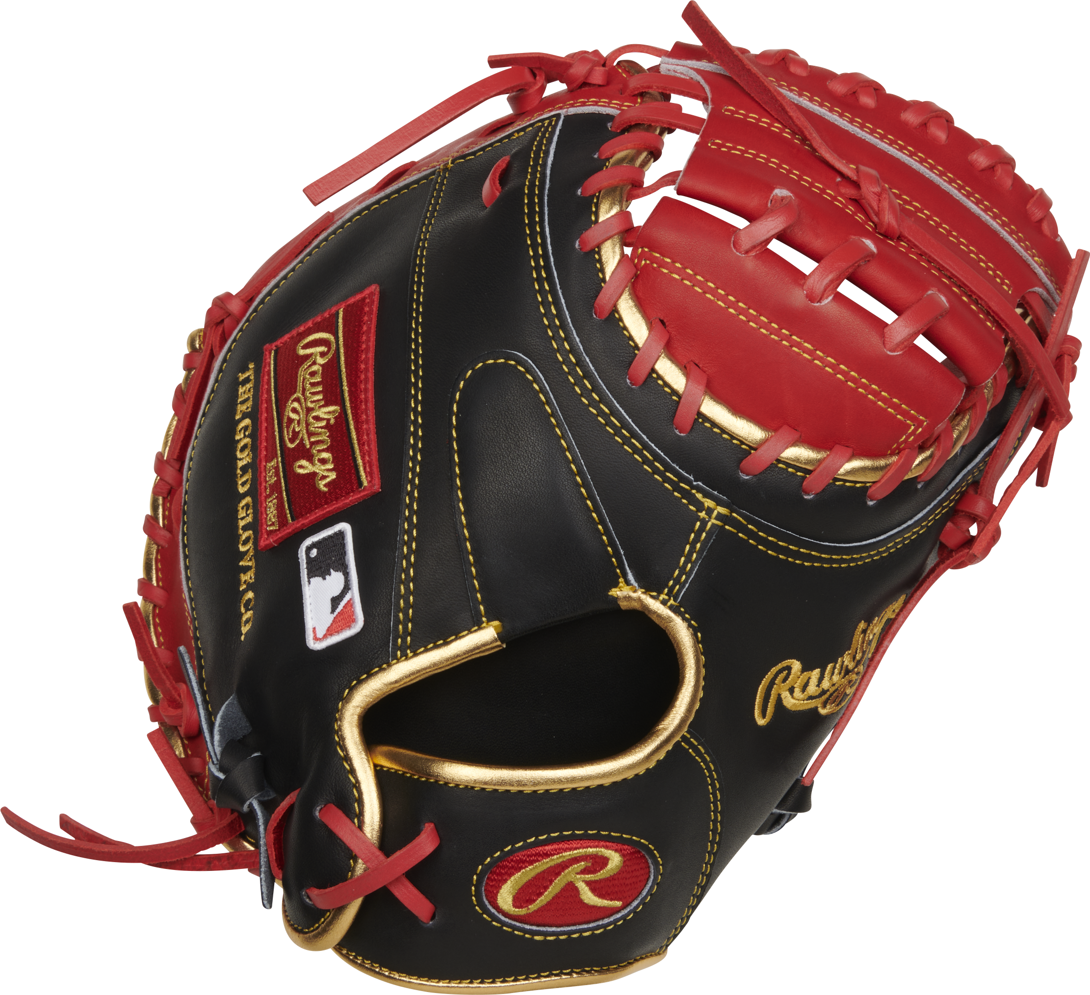 Rawlings Heart Of The Hide With Contour Technology Catchers Mitt 32.5-Inch Baseball Glove - Right Hand Thrower - Scarlet/Black