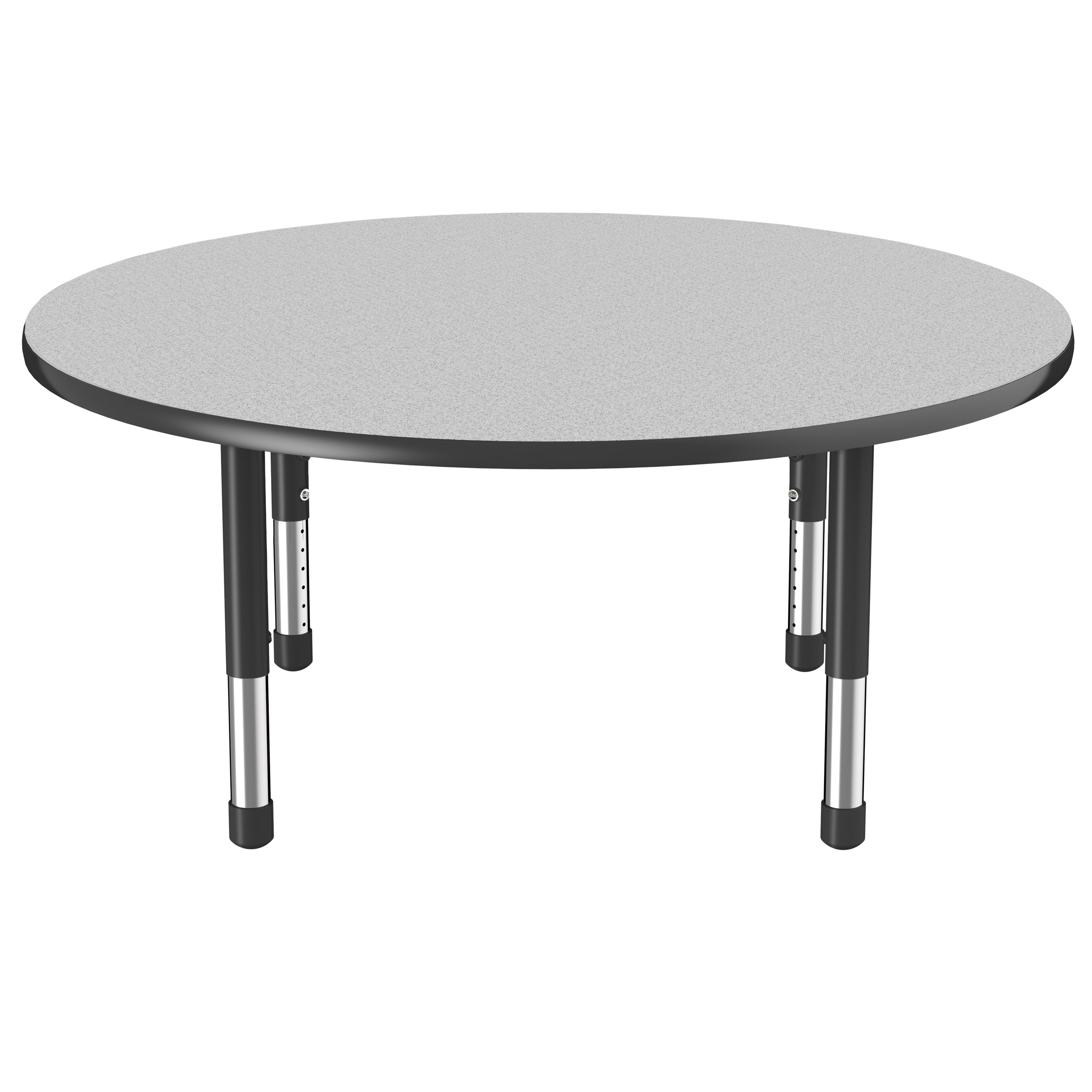 48" Round Thermofused Activity Table with Adjustable Chunky Legs - Gray/Black