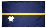 Nauru Flag 4x6 ft. Nylon SolarGuard Nyl-Glo 100% Made in USA to Official United Nations Design Specifications.