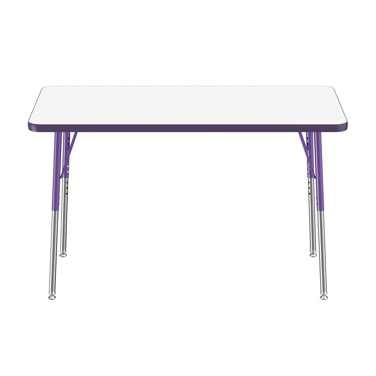 24" x 48" Rectangle Dry-Erase Activity Table with Adjustable Standard Swivel Glide Legs - Whiteboard/Eggplant/Purple