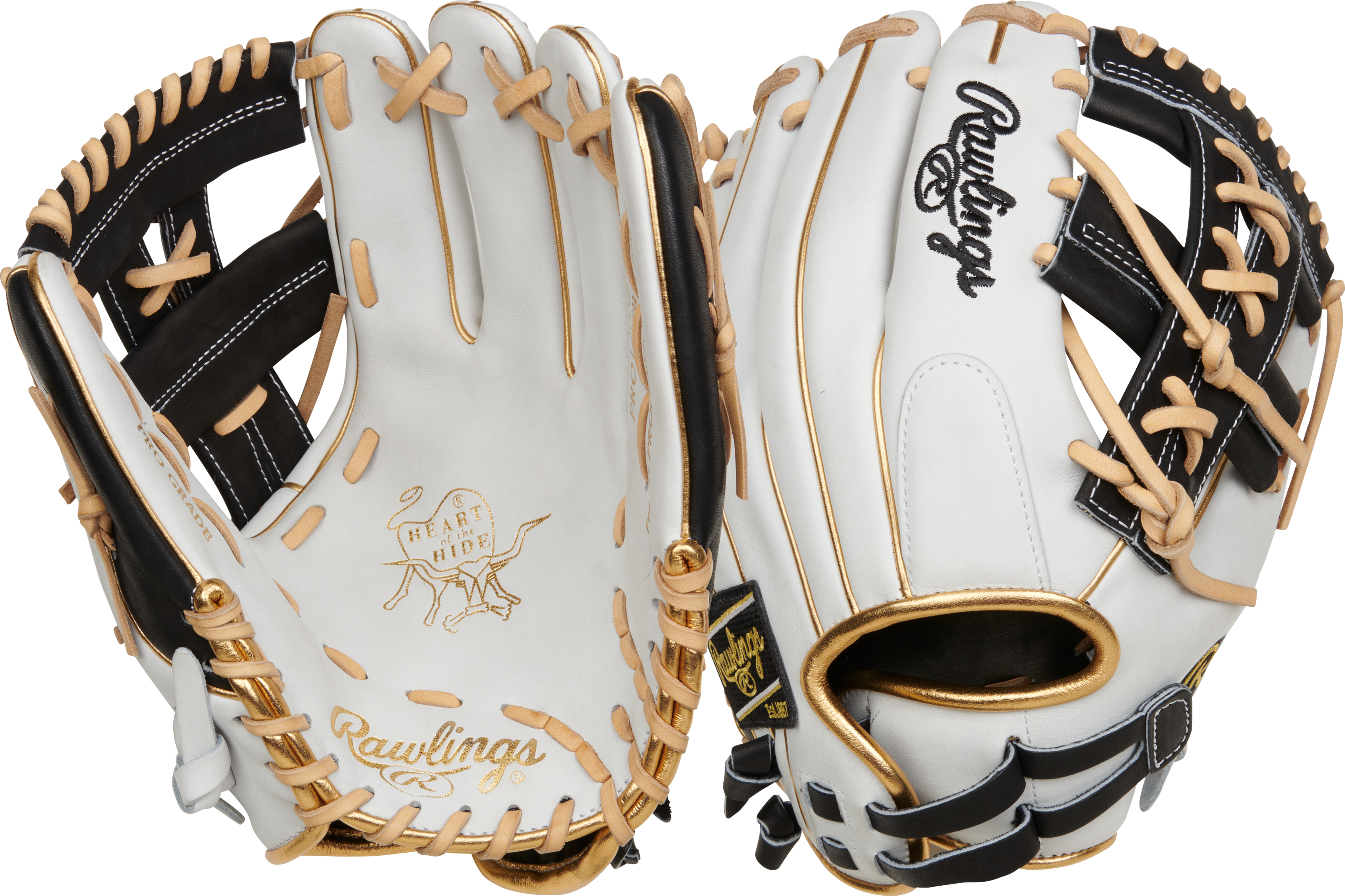 Rawlings Heart Of The Hide Series 12-Inch Softball Glove - Right Hand Thrower - White