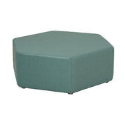 Pro Series Upholstered Hexagon Ottoman 12" Height - Sky Blue Crosshatch