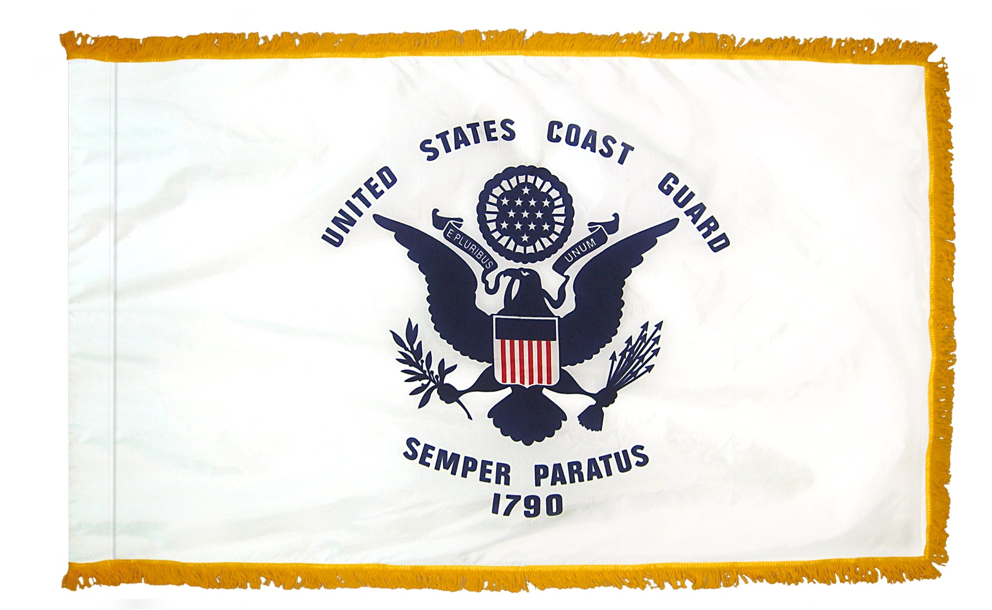 US Coast Guard Flag 3x5 ft. Indoor and Parade Colonial Nyl-Glo with Fringe
