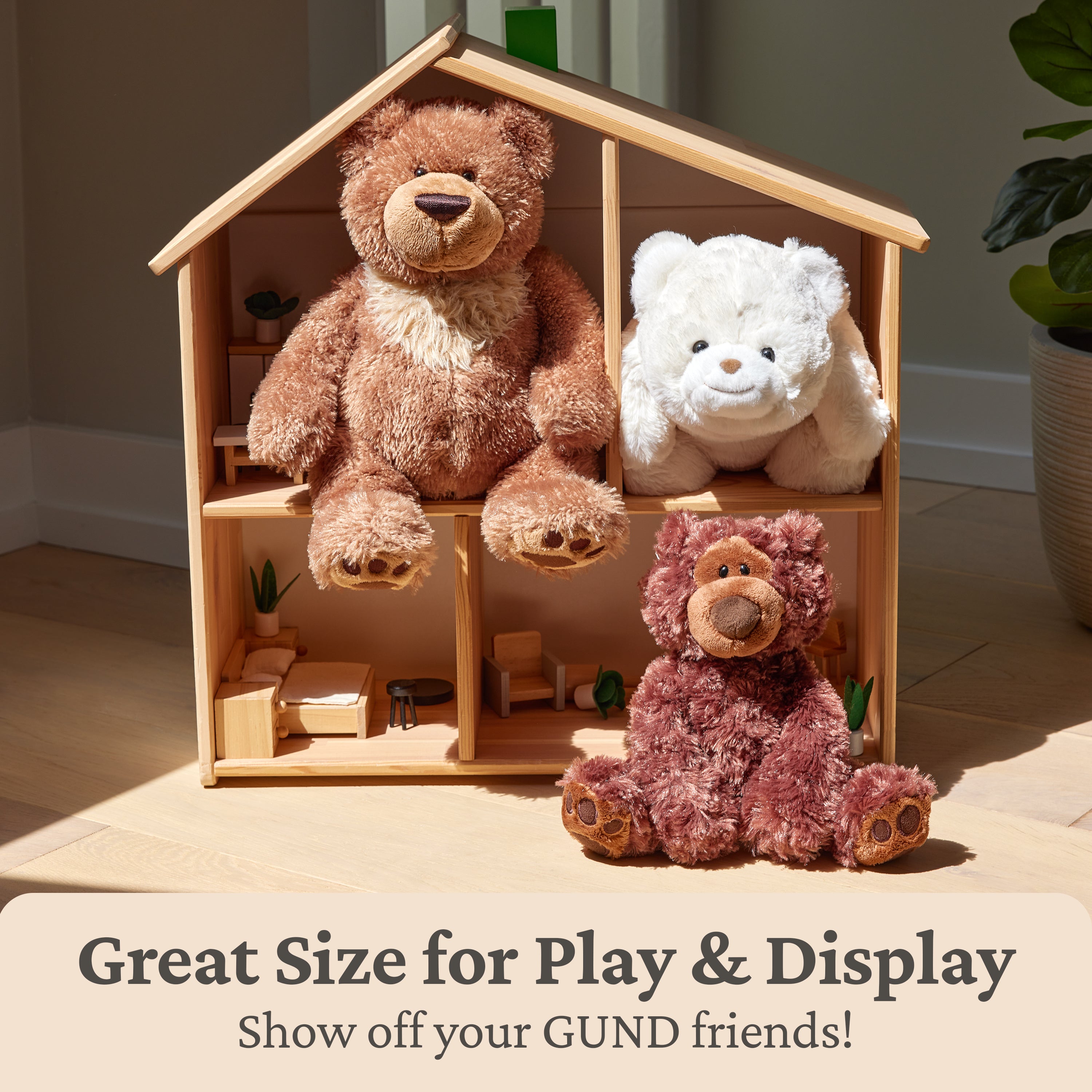 GUND Slumbers Teddy Bear, Premium Stuffed Animal for Ages 1 & Up, Brown, 17”
