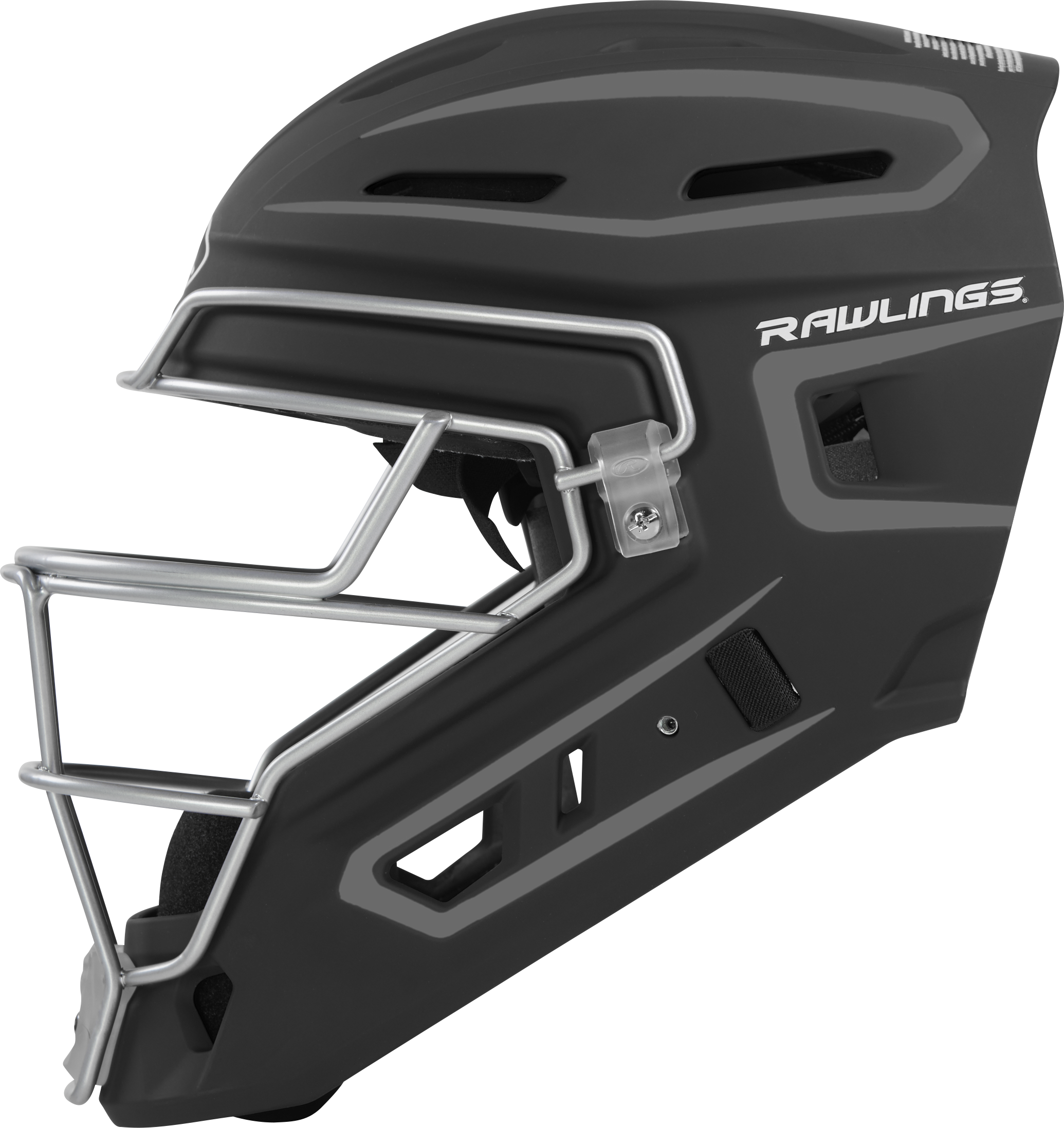 Rawlings Velo 2.0 Matte Junior Catchers Helmet - Black/Graphite