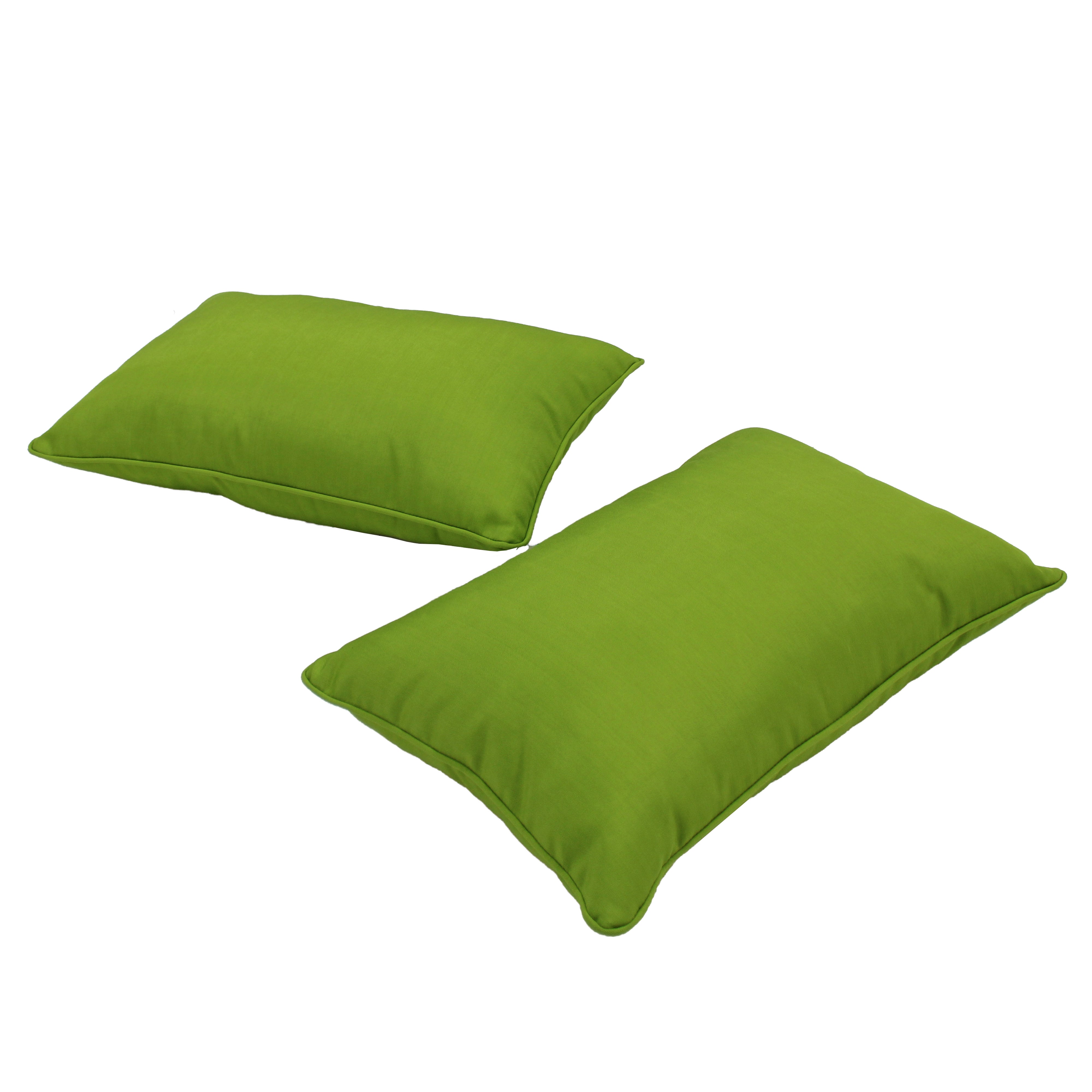 Presidio 12" x 20" Lumbar Indoor/Outdoor Pillow with Piping, 2-Piece - Lime Green