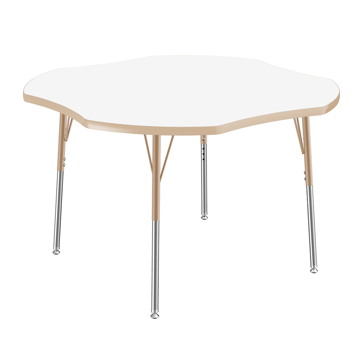48" x 48" Clover Dry-Erase Activity Table with Adjustable Standard Swivel Glide Legs - Whiteboard/Sand