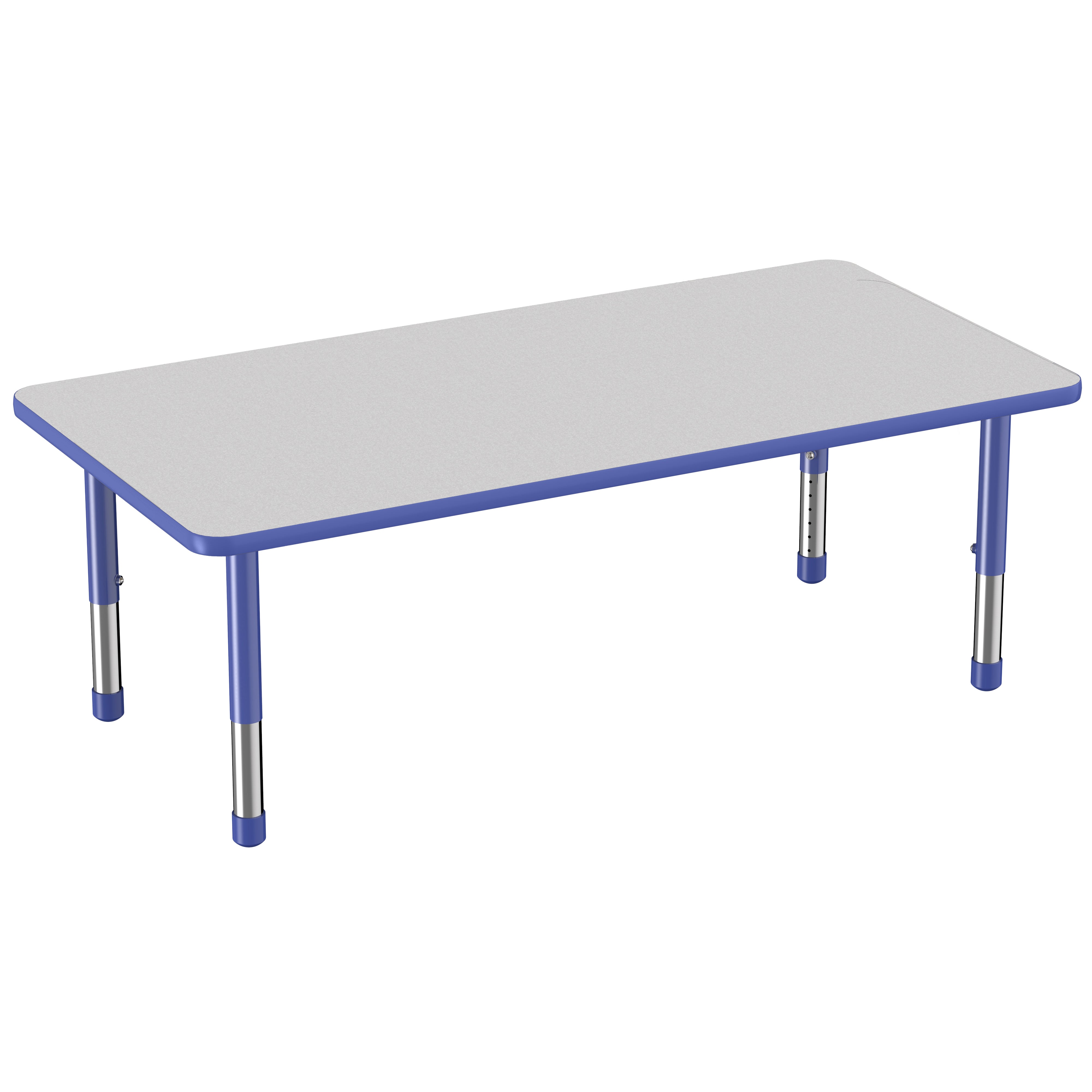 30" x 60" Rectangle Thermofused Activity Table with Adjustable Chunky Legs - Gray/Blue