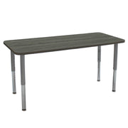24" x 60" Rectangle La Madera Activity Table with Adjustable Super Legs - Gray Wood/Silver