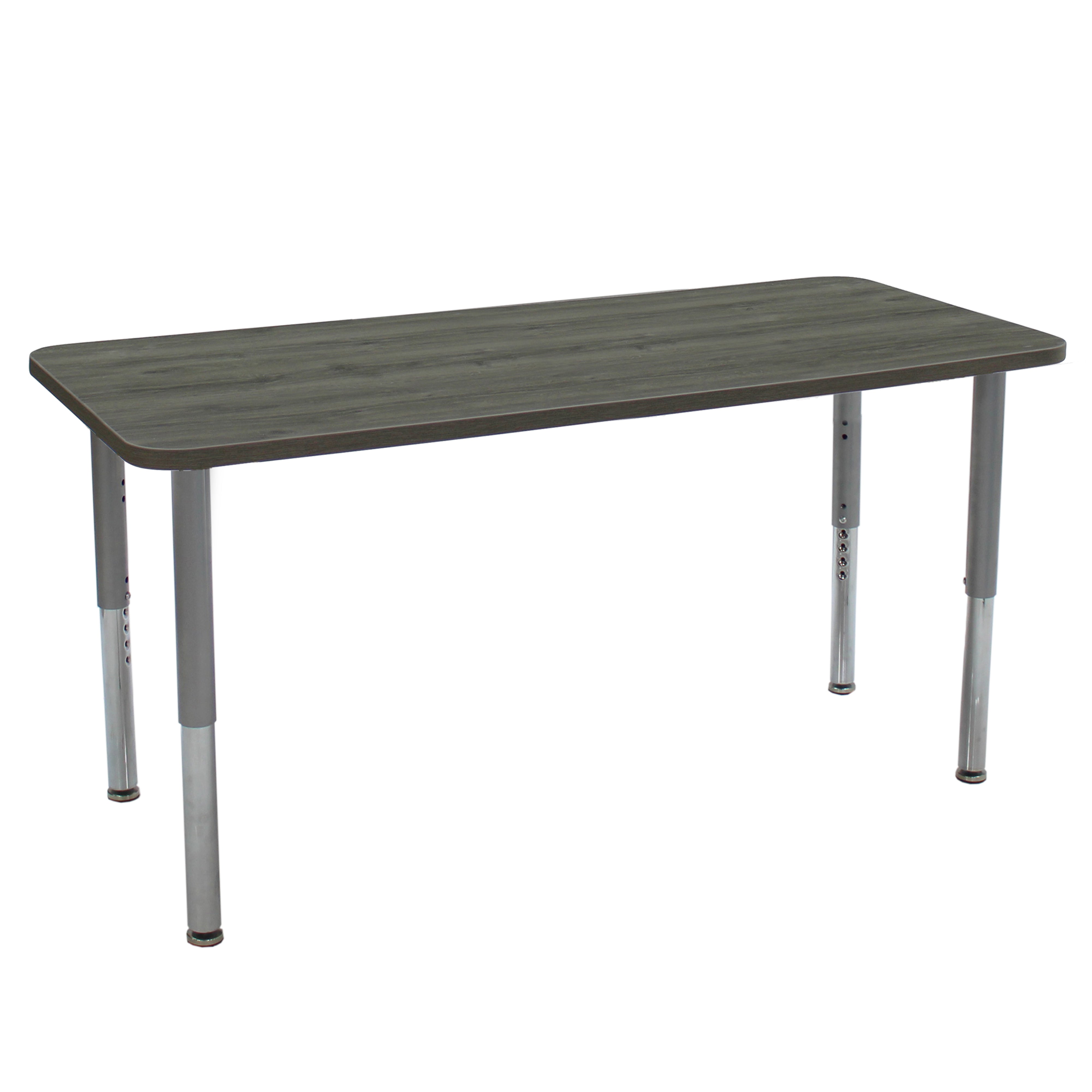 24" x 60" Rectangle La Madera Activity Table with Adjustable Super Legs - Gray Wood/Silver