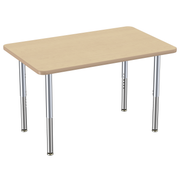 30" x 48" Rectangle T-Molding Activity Table with Adjustable Super Legs - Maple/Maple/Silver