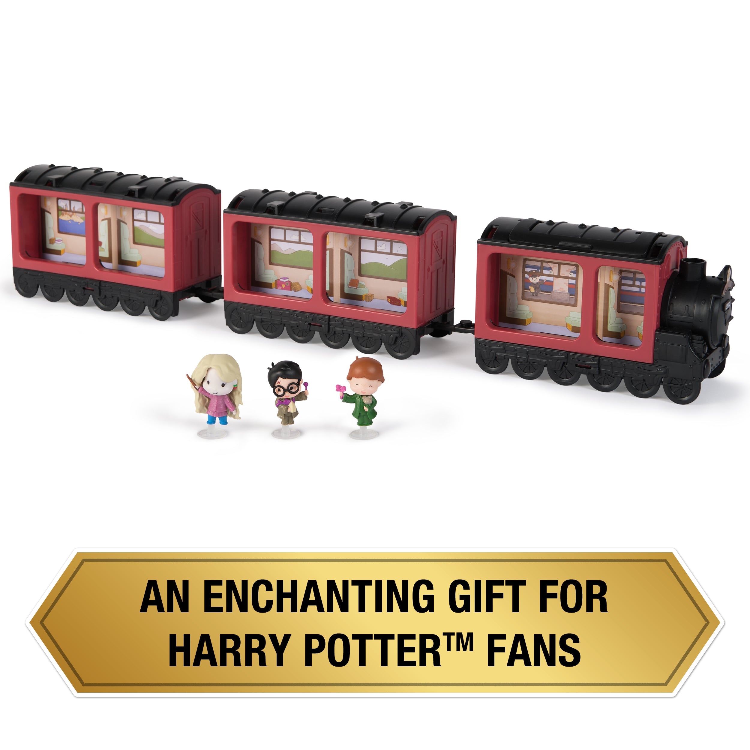 Wizarding World Harry Potter, Micro Magical Moments Hogwarts Express Collectibles Display & Carrying Case with 3 Figures, Kids Toys for Ages 6 and up