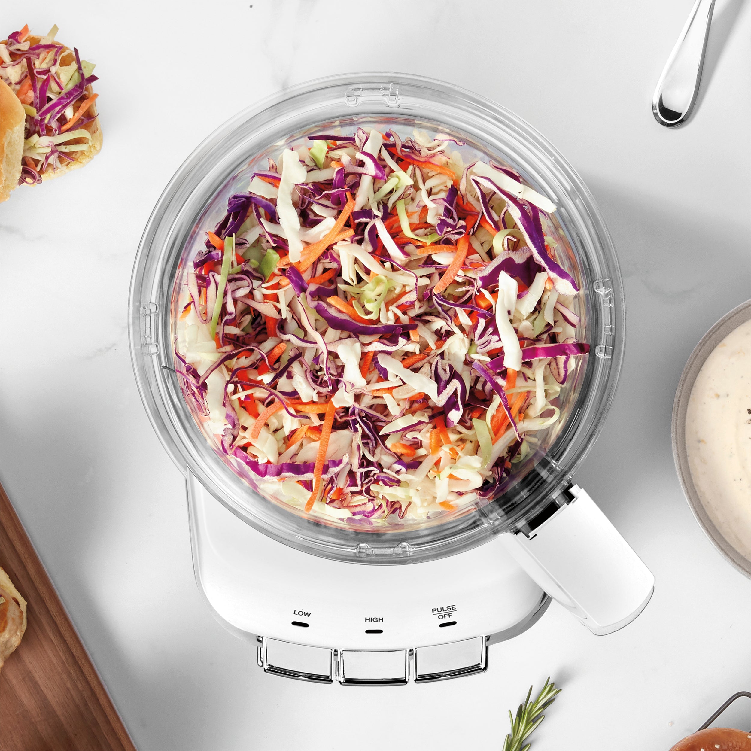 Core Custom 10 Cup Food Processor - White & Stainless