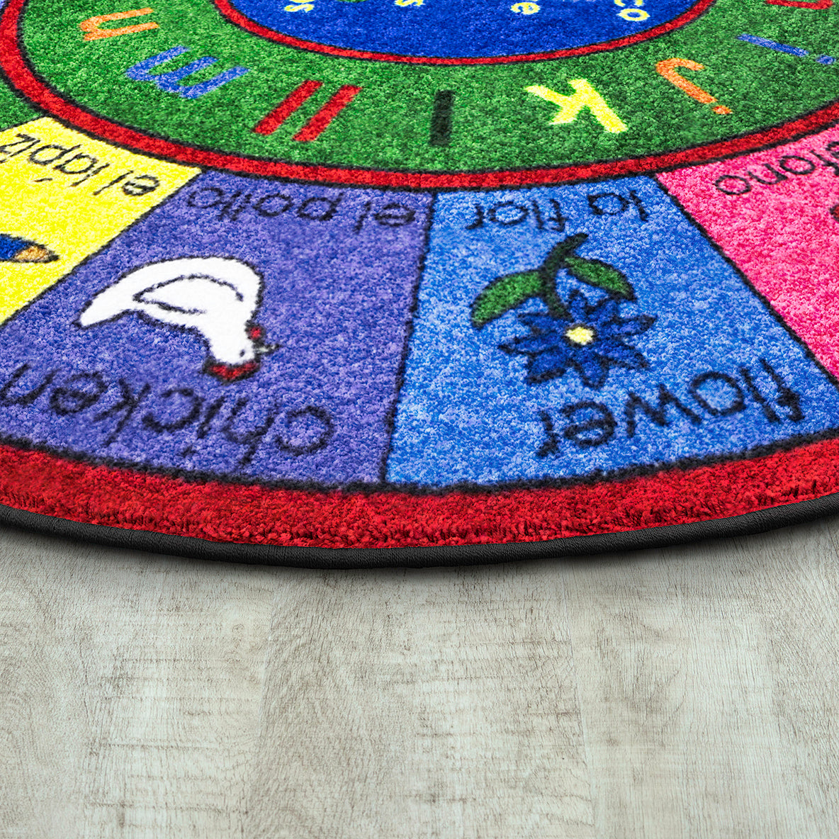 LenguaLink (Spanish) 5'4" x 7'8" Oval area rug in color Multi