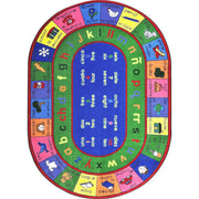 LenguaLink (Spanish) 10'9" x 13'2" Oval area rug in color Multi