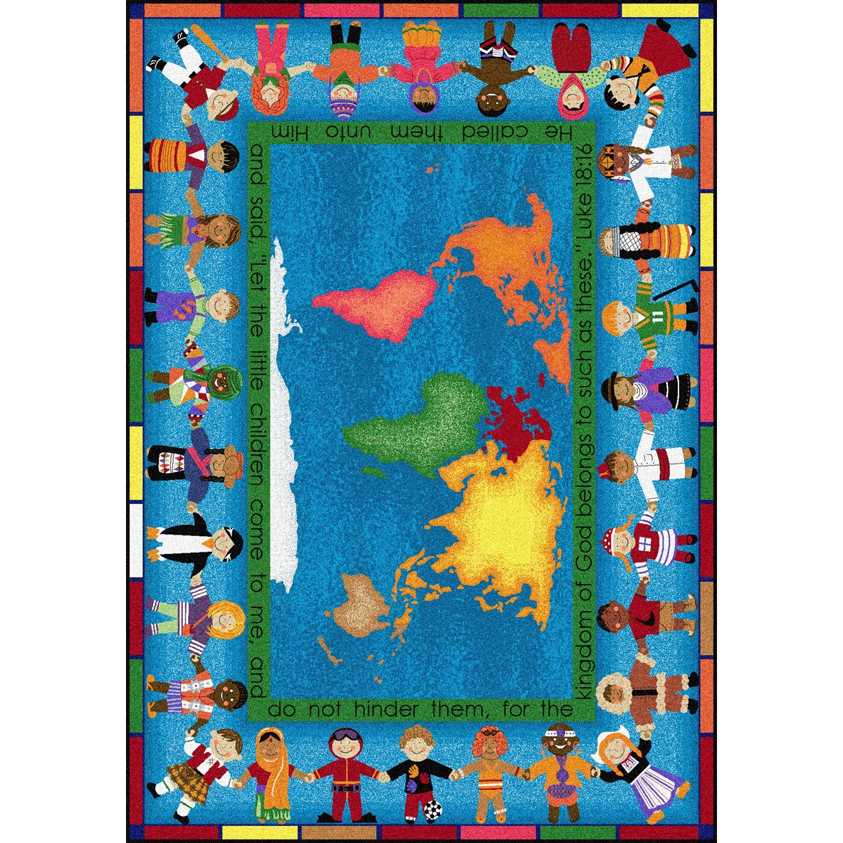 Let the Children Come 5'4" x 7'8" area rug in color Multi