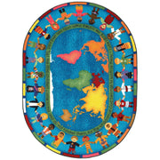 Let the Children Come 7'8" x 10'9" Oval area rug in color Multi