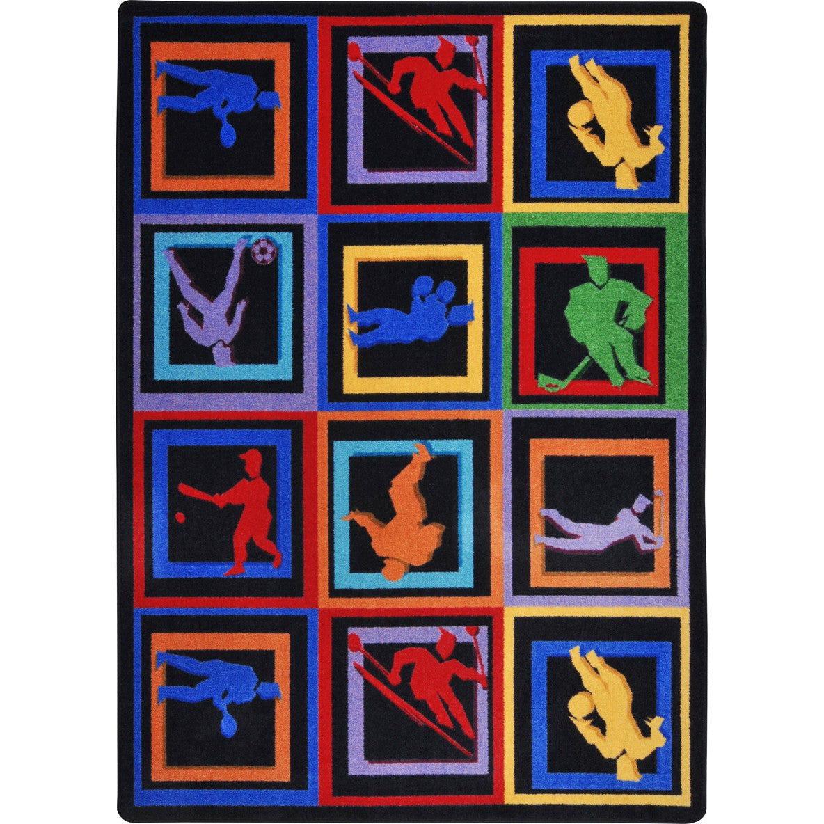 Let the Games Begin 10'9" x 13'2" area rug in color Multi