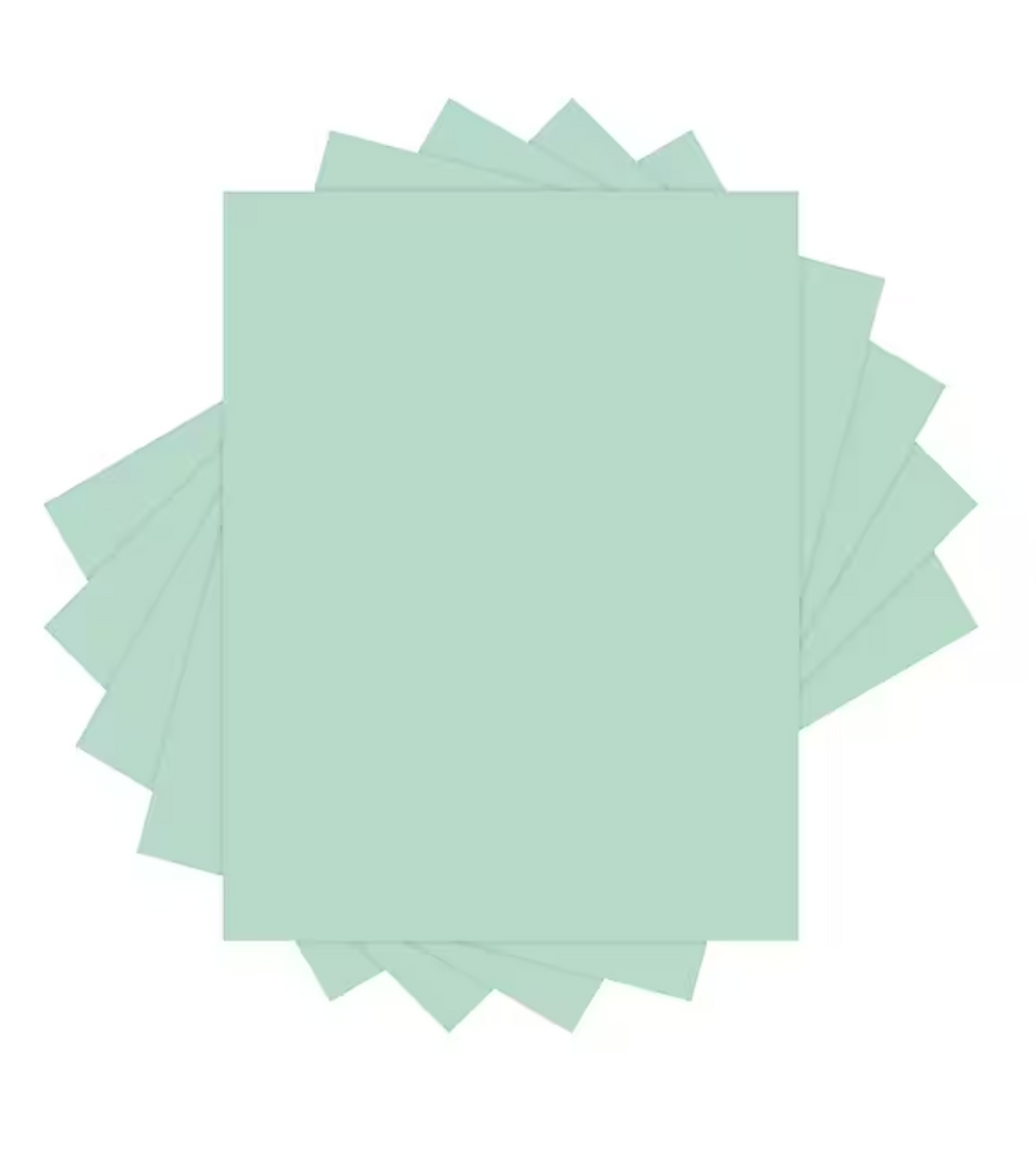 Green Vellum Bristol Cardstock, 8.5" x 11", 67 lb, 250 Sheets/Ream