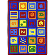 Letters Count 5'4" x 7'8" area rug in color Multi